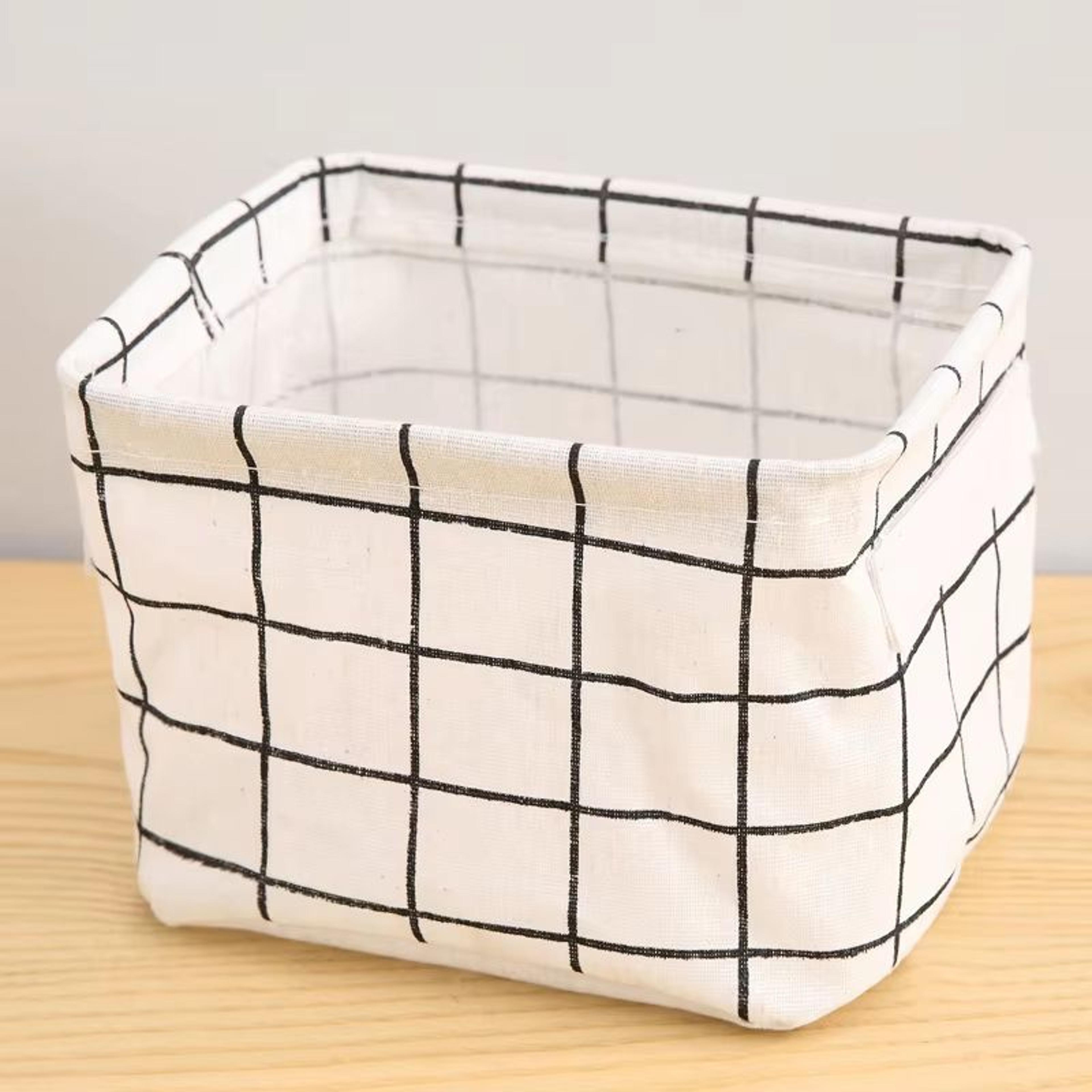EcoStore Cotton  Hemp Storage Basket  HandHeld Printed Tabletop Organizer For Fabric  Clothing 9