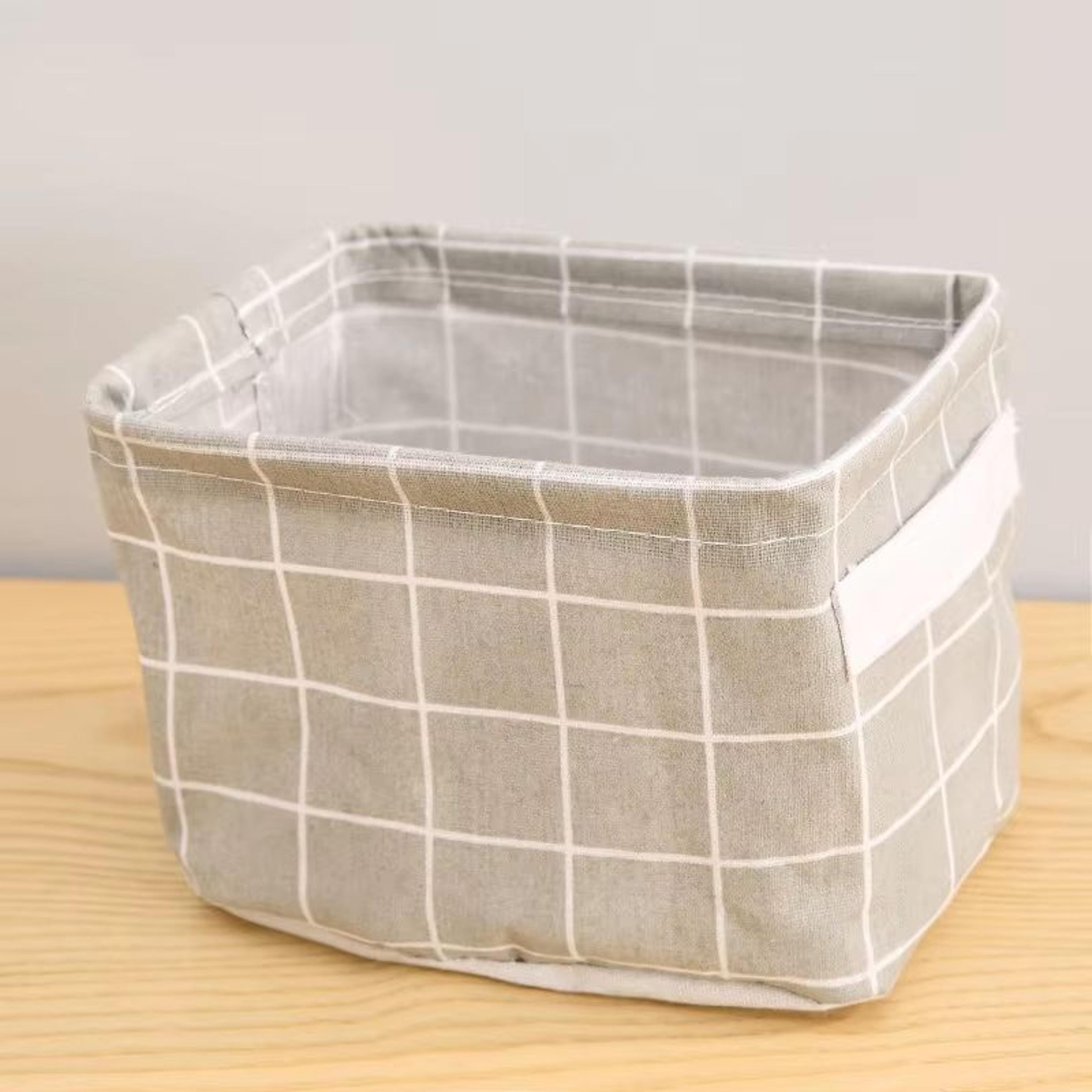 EcoStore Cotton  Hemp Storage Basket  HandHeld Printed Tabletop Organizer For Fabric  Clothing 10