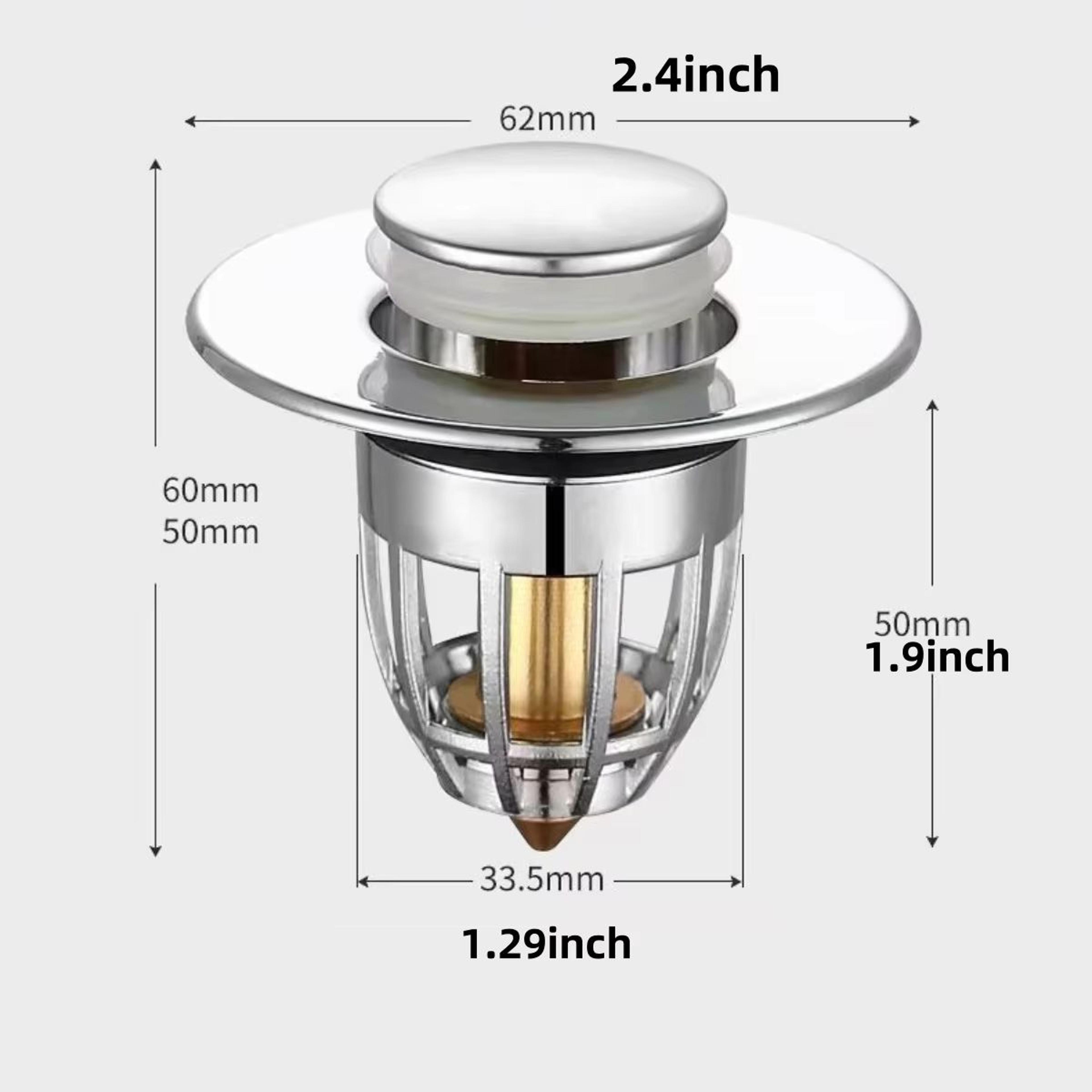 Universal Rebound PopUp Drain Plug Filter  Chrome Sink Strainer With Hair Catcher  EasyPush Stopper 4