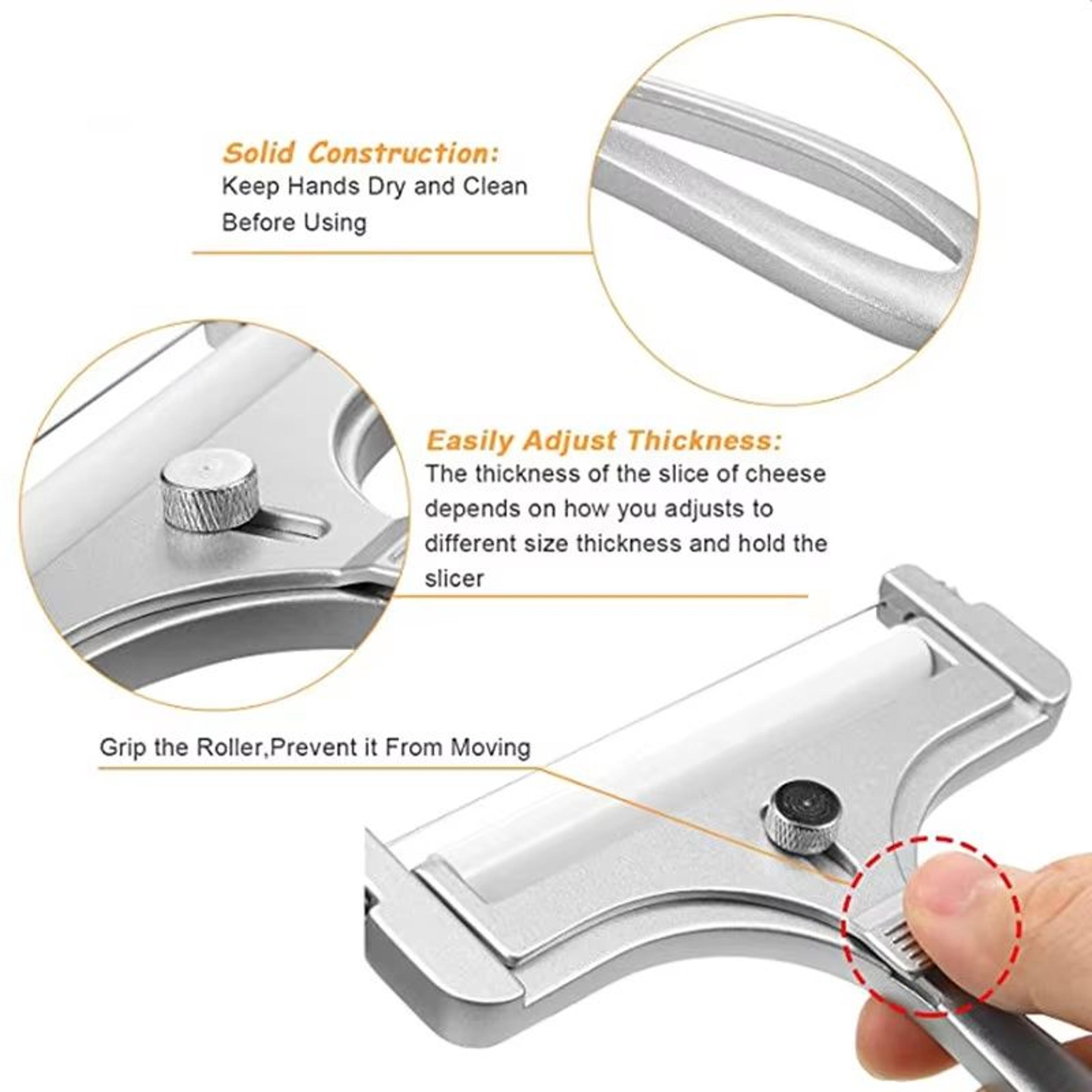 AlumiSlice Adjustable Wire Cheese Slicer  Aluminum Alloy Cutter For Soft  SemiHard Cheeses 2