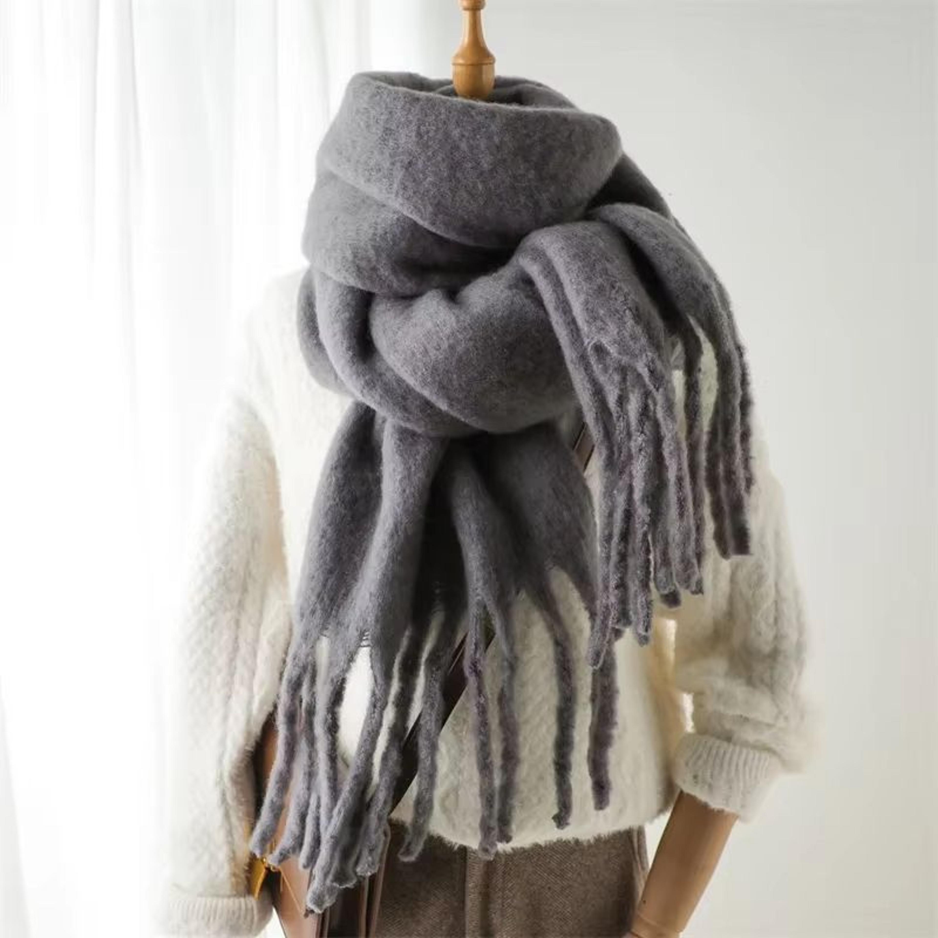 CozyLux Womens Winter Scarf  Cashmere Feel Pashmina Wrap With Tassels 4