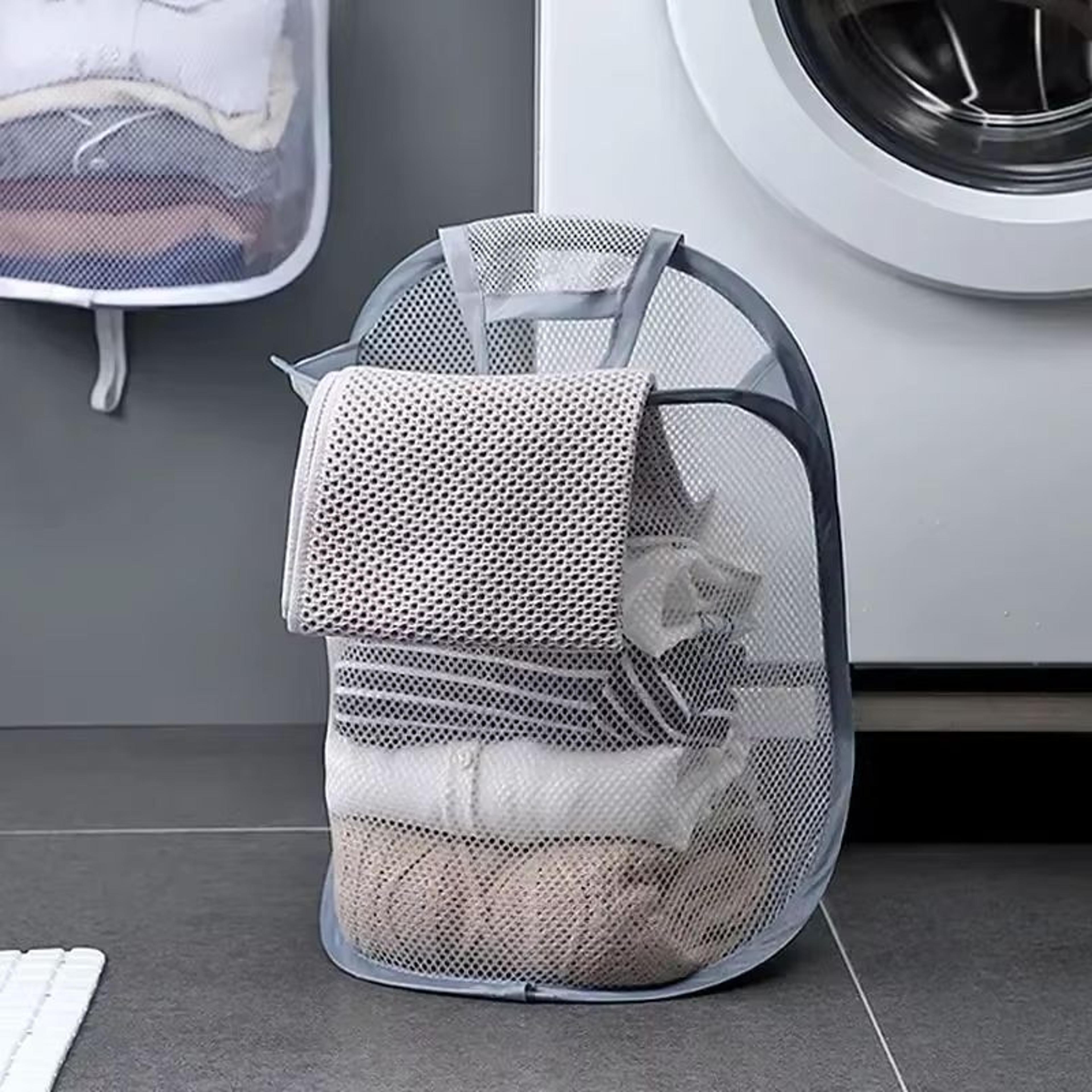 Creative Mesh Laundry Popup Hamper  Foldable Lightweight Laundry Basket With Durable Handles For La 9