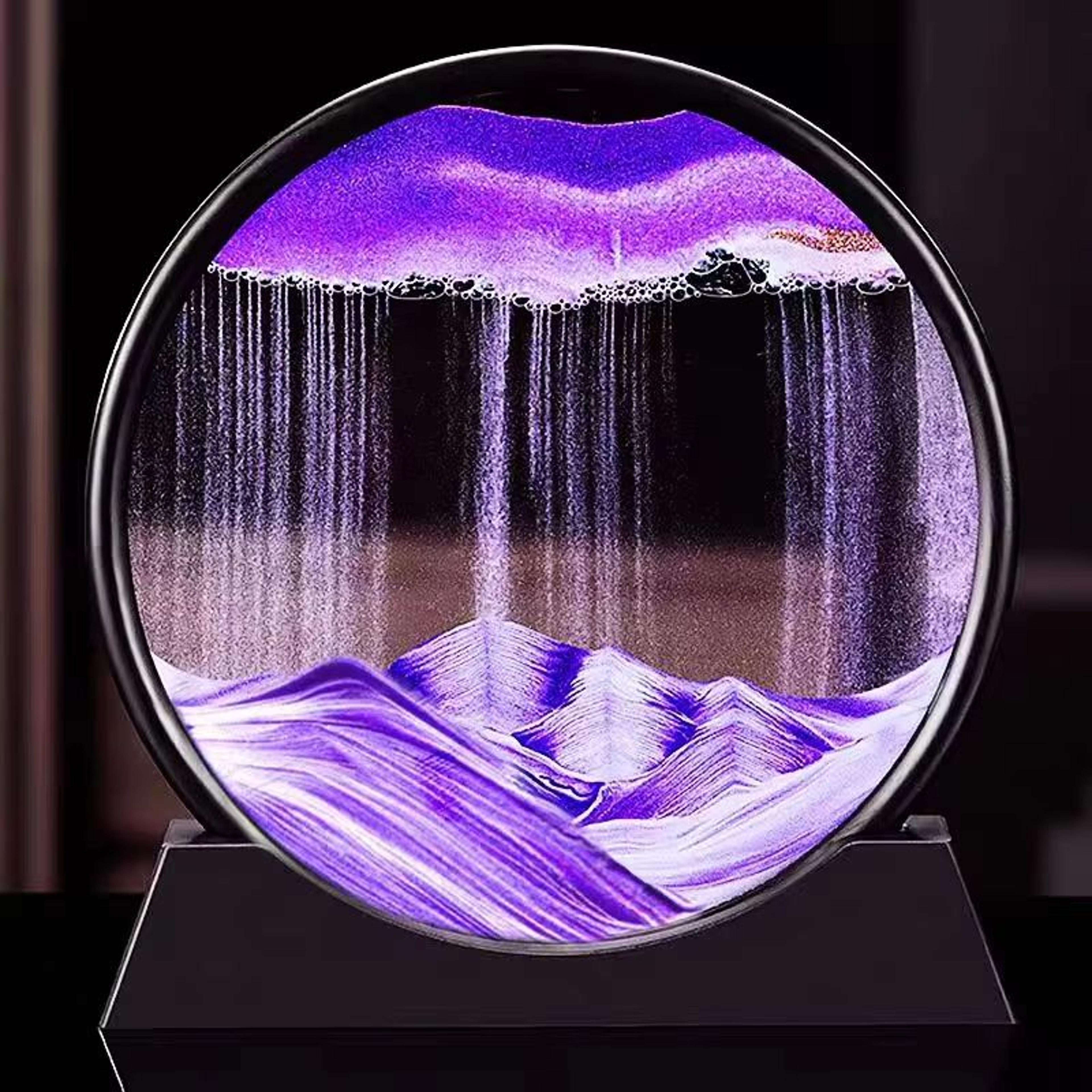 3d moving sand art picture | round glass deep sea sandscape hourglass quicksand craft for office, home decor & gift