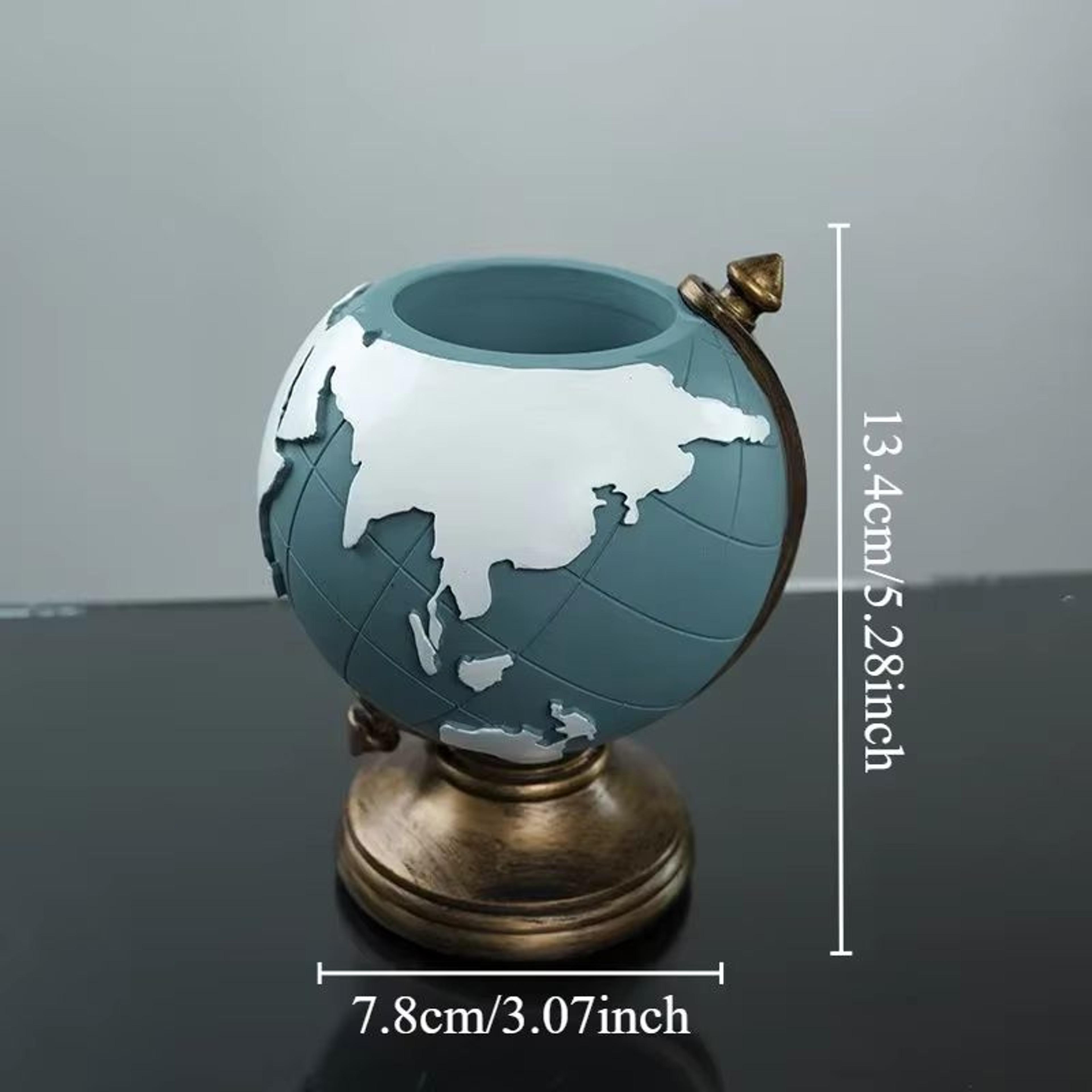 Creative Globe Pen Holder  Resin Desk Organizer For Office  Home Decor 3