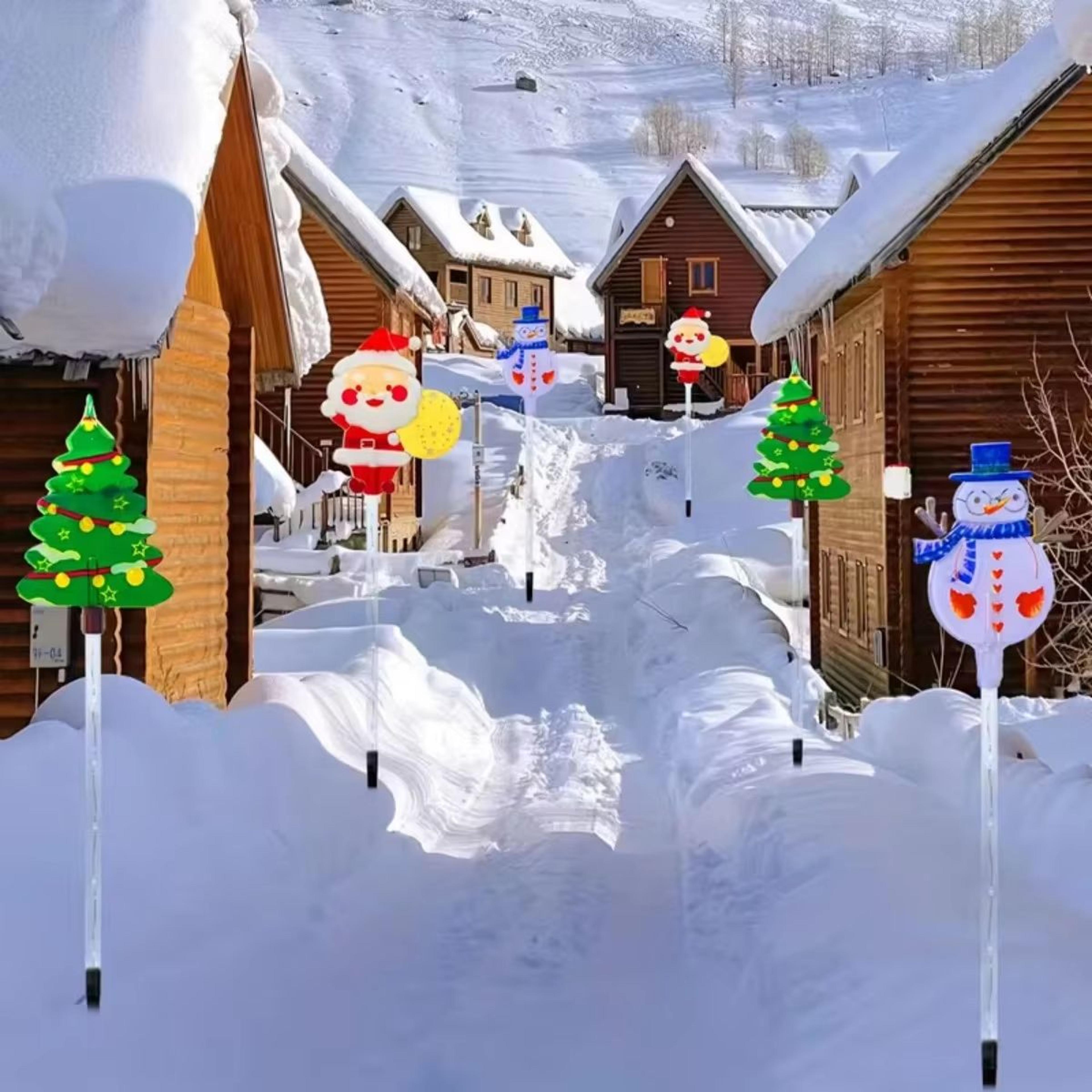 1 Set Of Solar Santa Claus  Christmas Tree Lawn Lights  6in1 Outdoor Holiday Garden Decorations 3