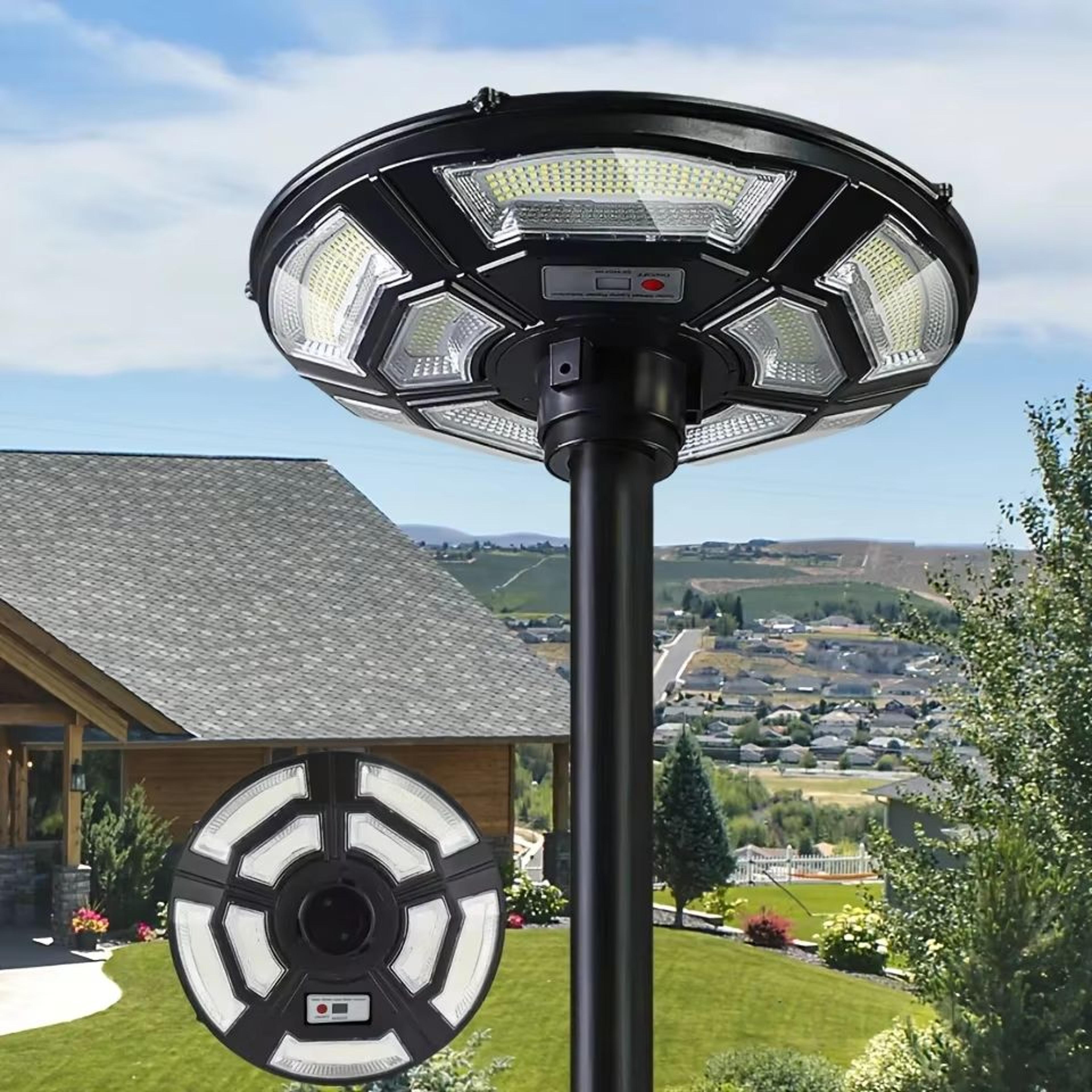 ufo solar powered outdoor yard light with motion sensor – automatic dusk-to-dawn courtyard lighting