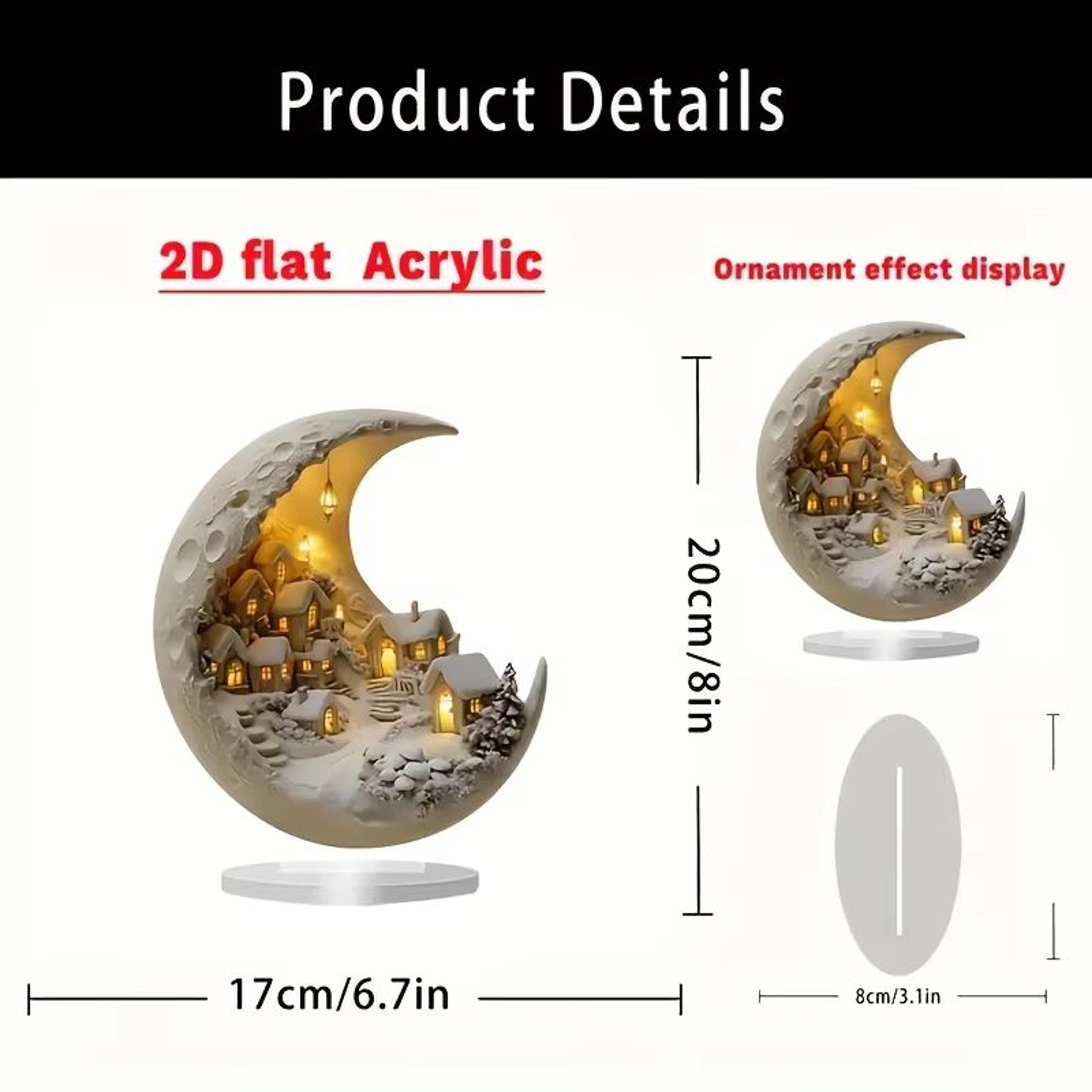 Christmas Moon House Decorations  Bohemian Acrylic Display Stand For Home Ornaments  Xmas Gifts 5