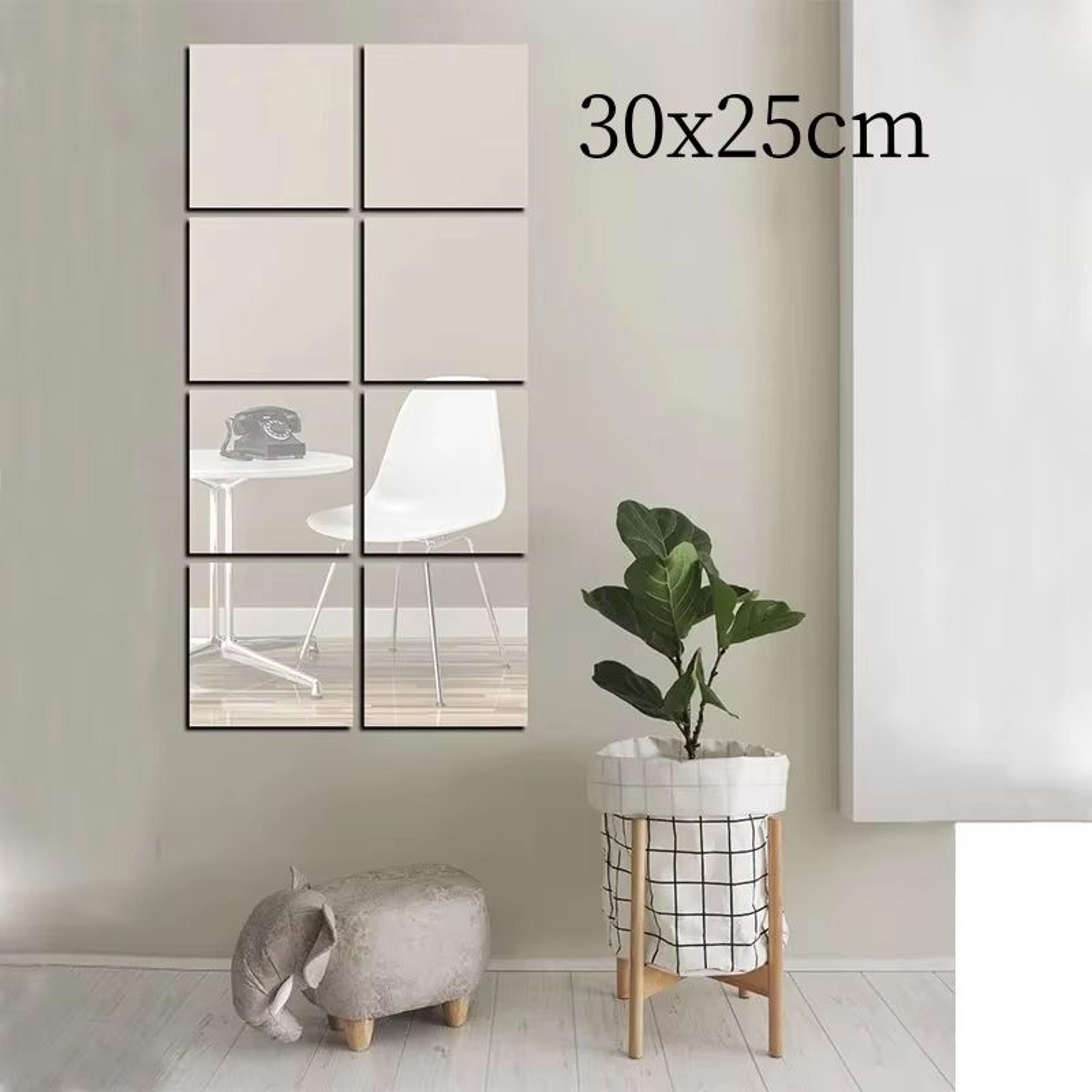 Acrylic Mirror Wall Sticker  4Piece 30x25 Cm Soft SelfAdhesive 3D Decorative Sheet Set 0