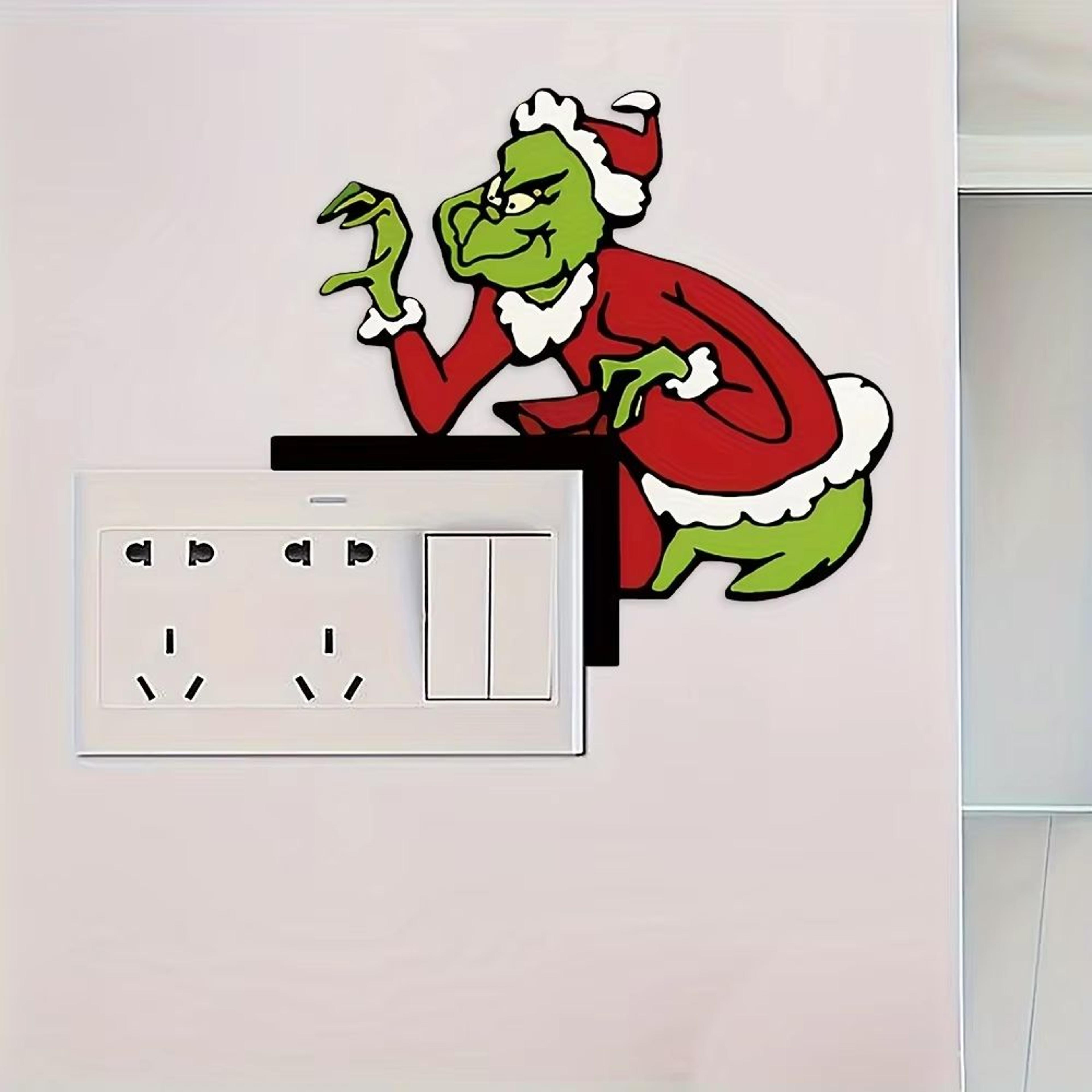 Grinch Corner Door Hanging Decor  SantaClad Grinch Figure For Festive Home  Doorway 0