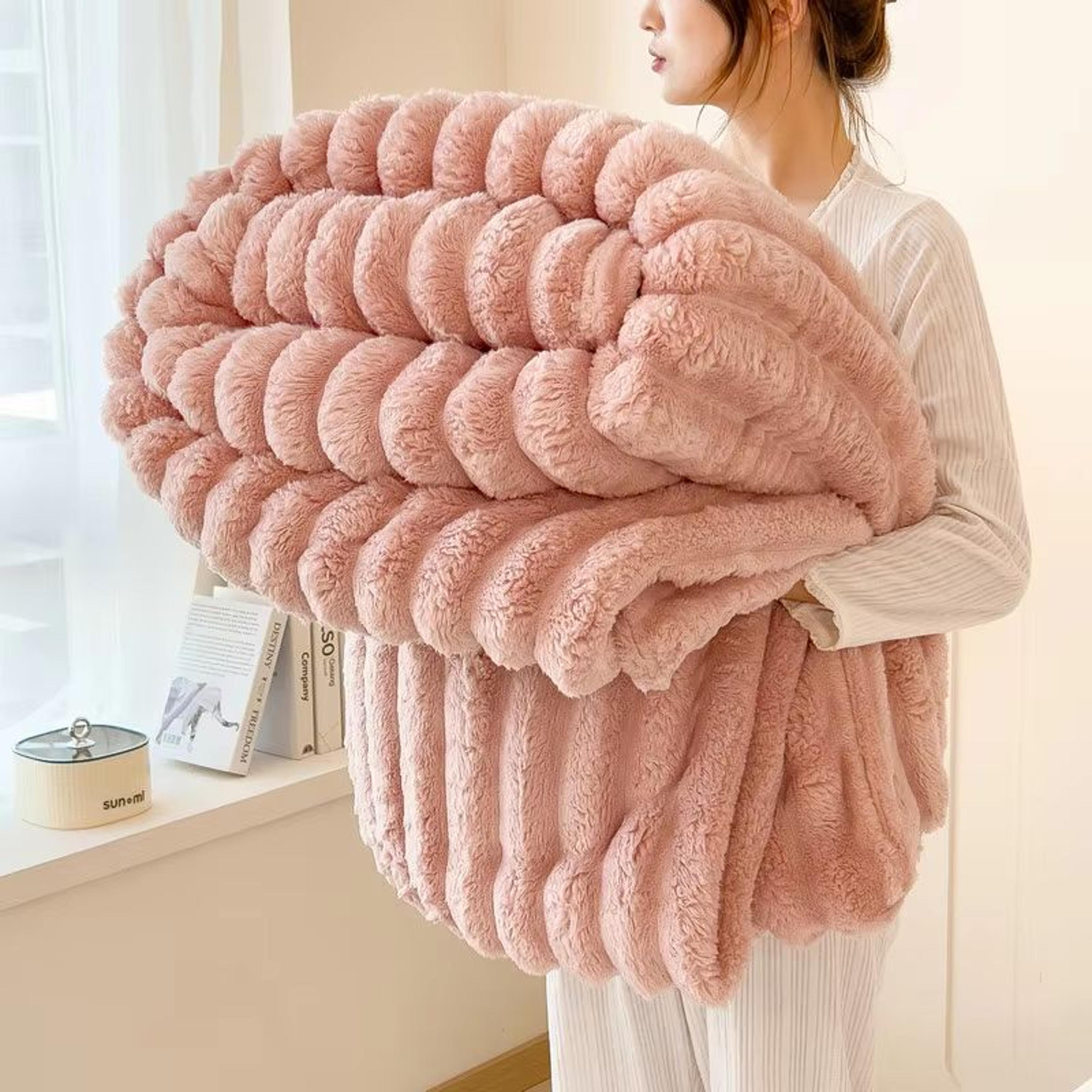 Thick WideStriped Flannel Multifunctional Blanket  AllPurpose Home Throw 13