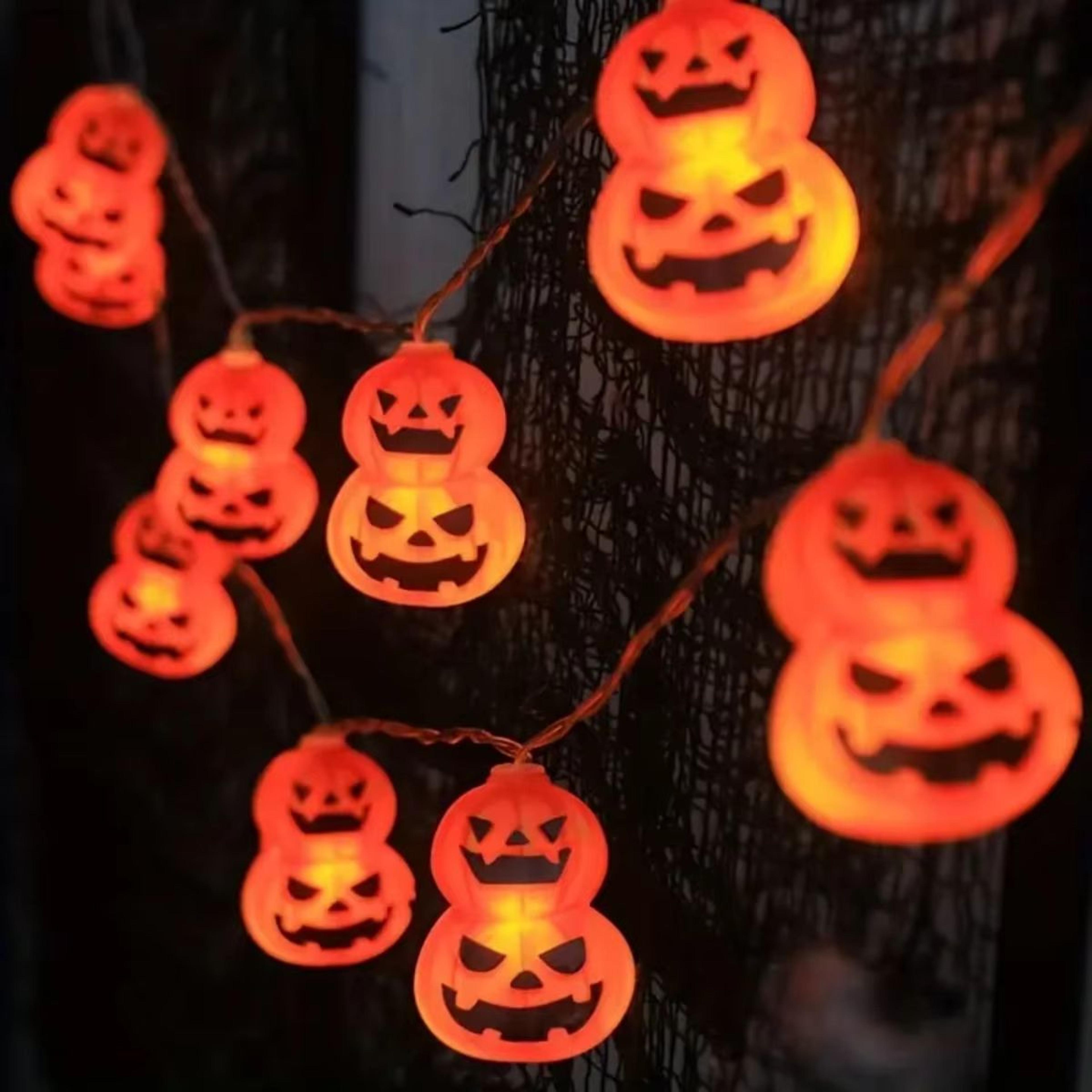 1020 LED Halloween Pumpkin String Lights  Battery Powered For Porch Yard  Garden Decor 0
