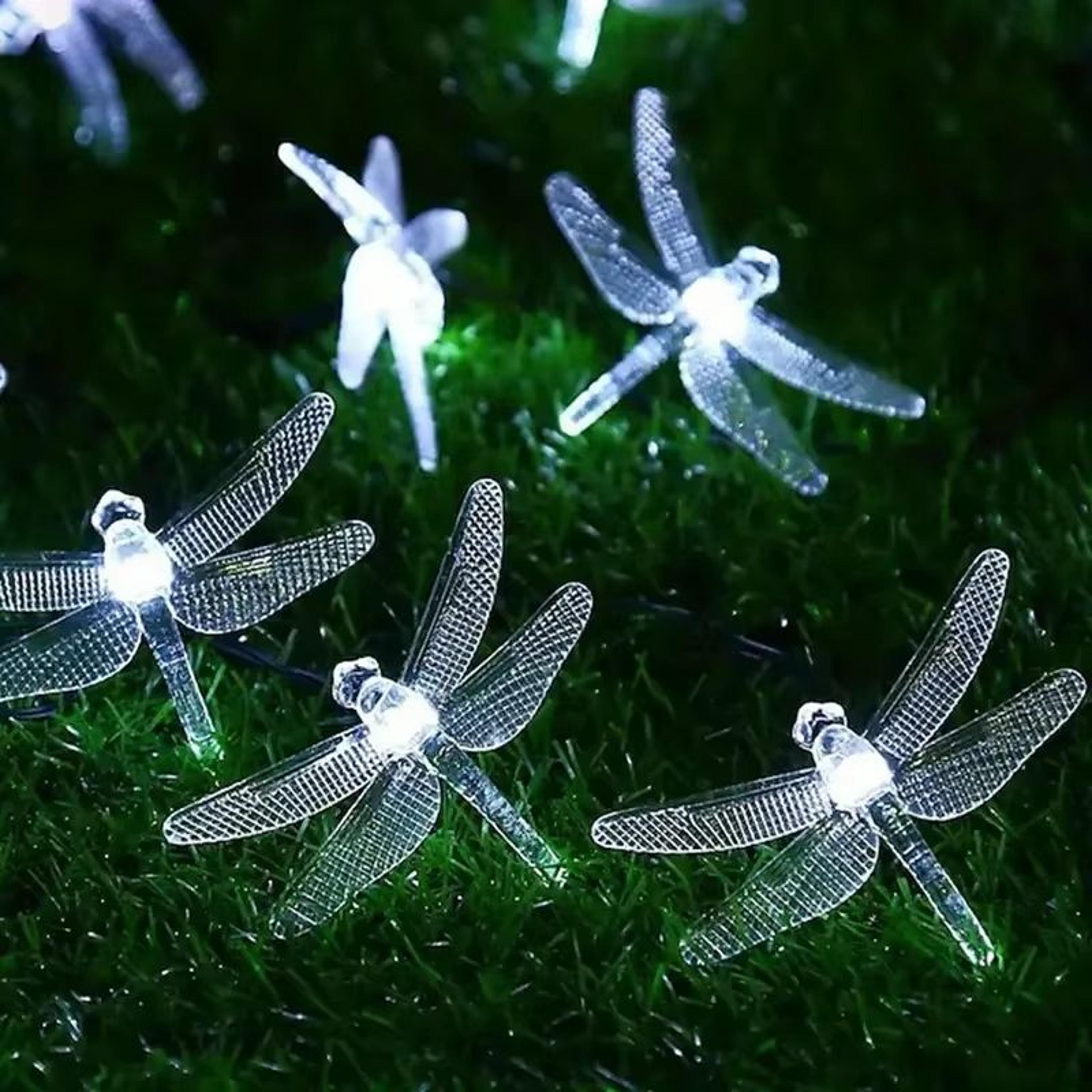 20 LED Dragonfly Solar String Lights  Outdoor LED Light For Garden Yard  Patio Decor 1