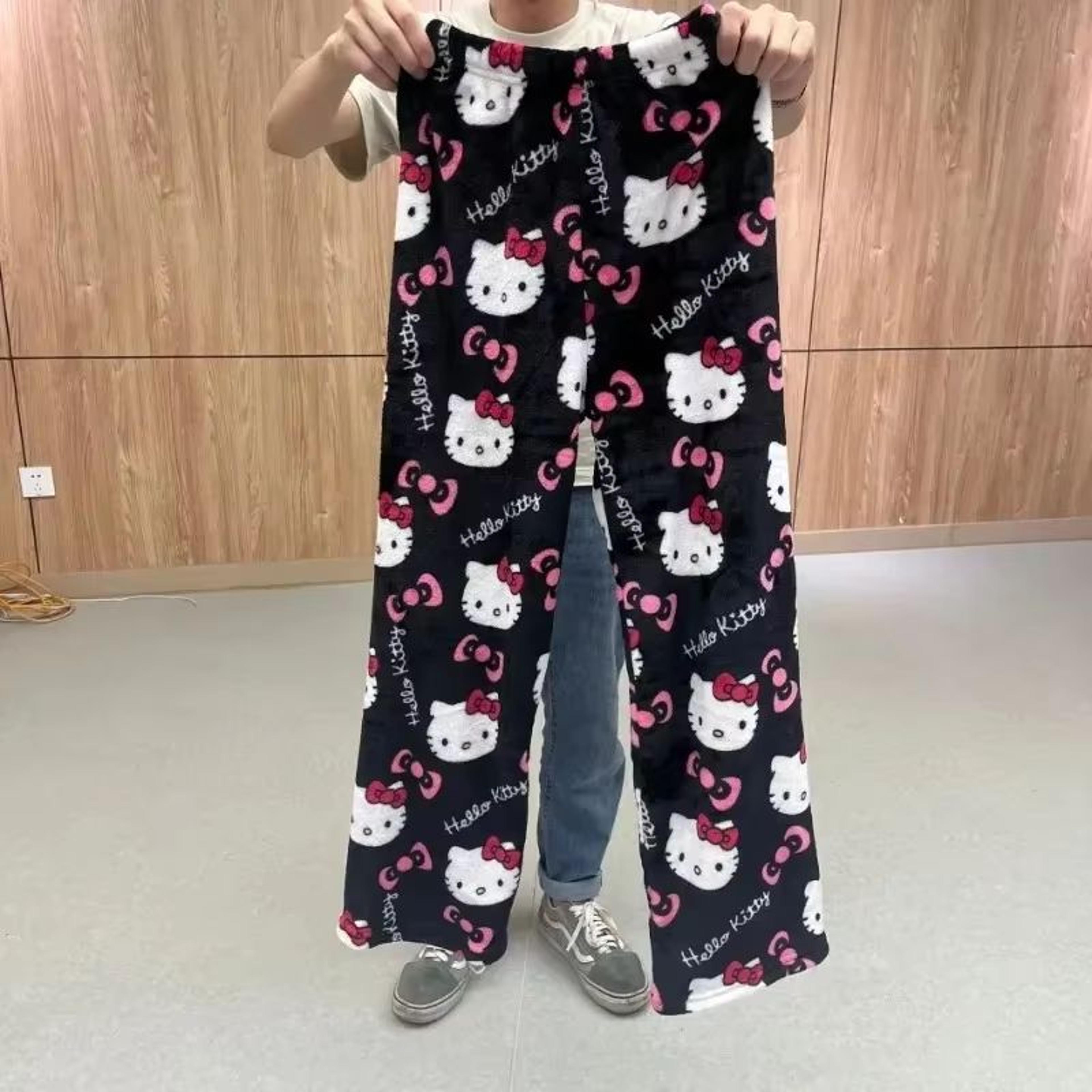 Y2K Hello Kitty Pajama Pants  Sanrio Anime Womens Sleepwear Cartoon Couple Home Trousers 3