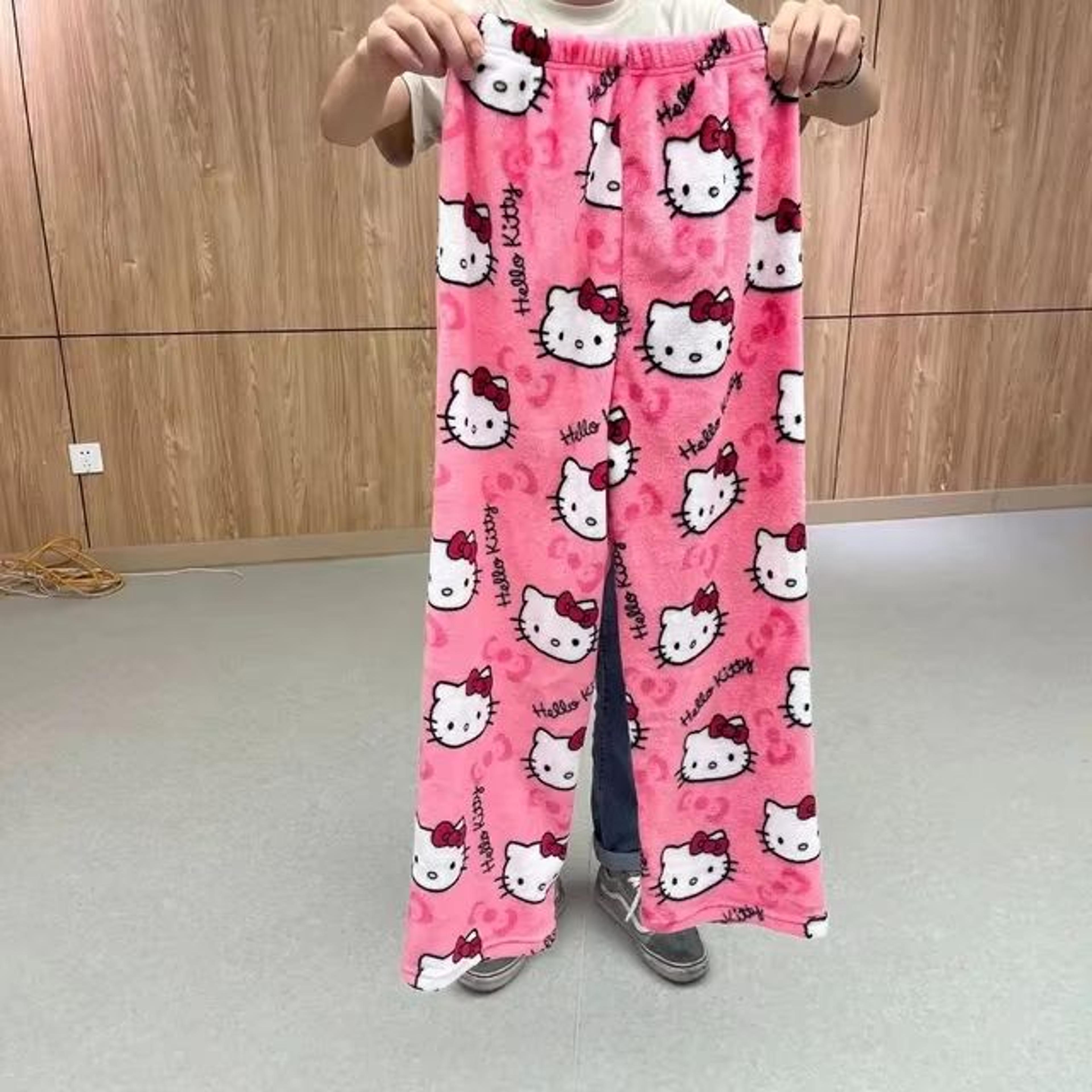 Y2K Hello Kitty Pajama Pants  Sanrio Anime Womens Sleepwear Cartoon Couple Home Trousers 8