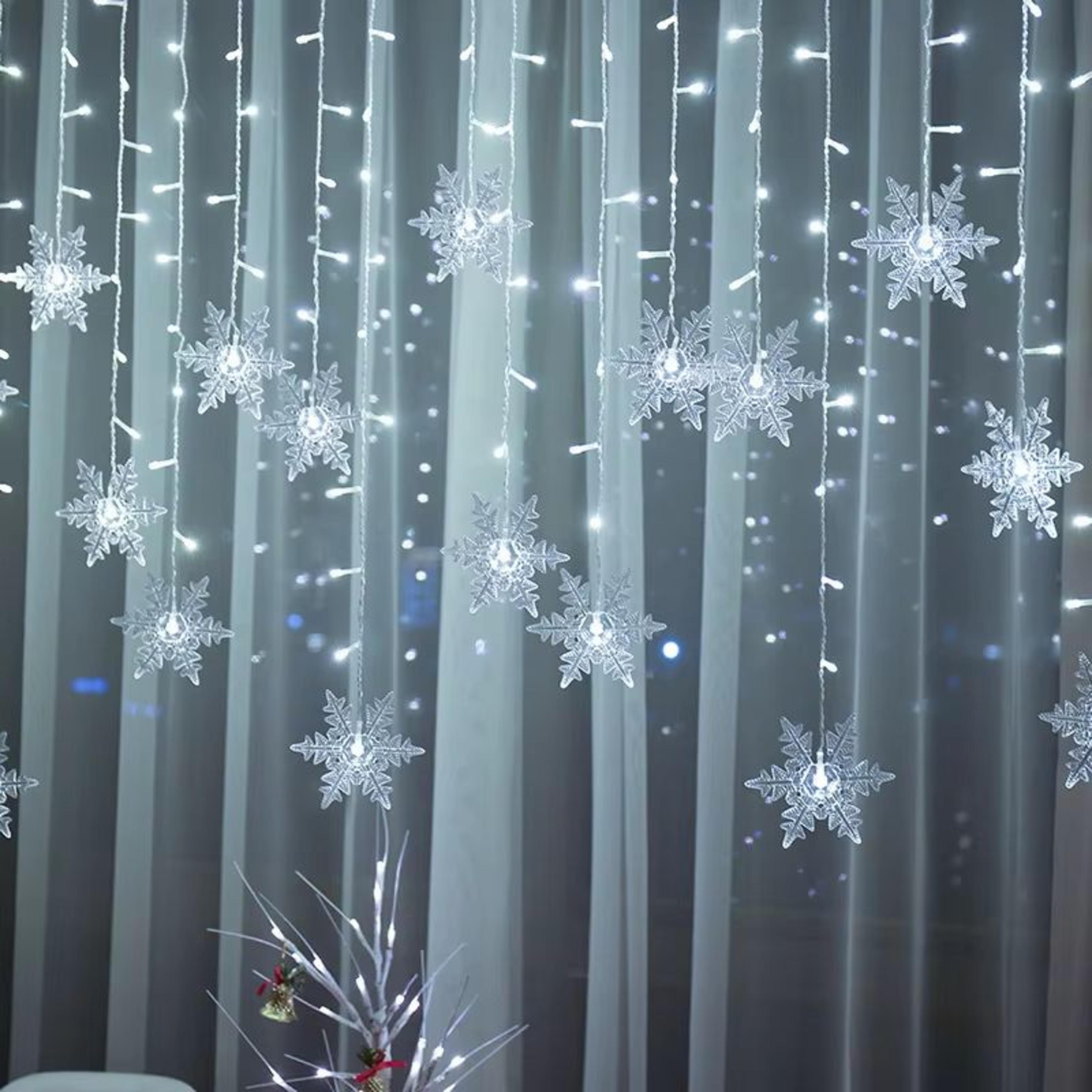 32M Christmas Snowflakes LED String Lights  Flashing Fairy Curtain Lights Waterproof For Holiday Pa 1