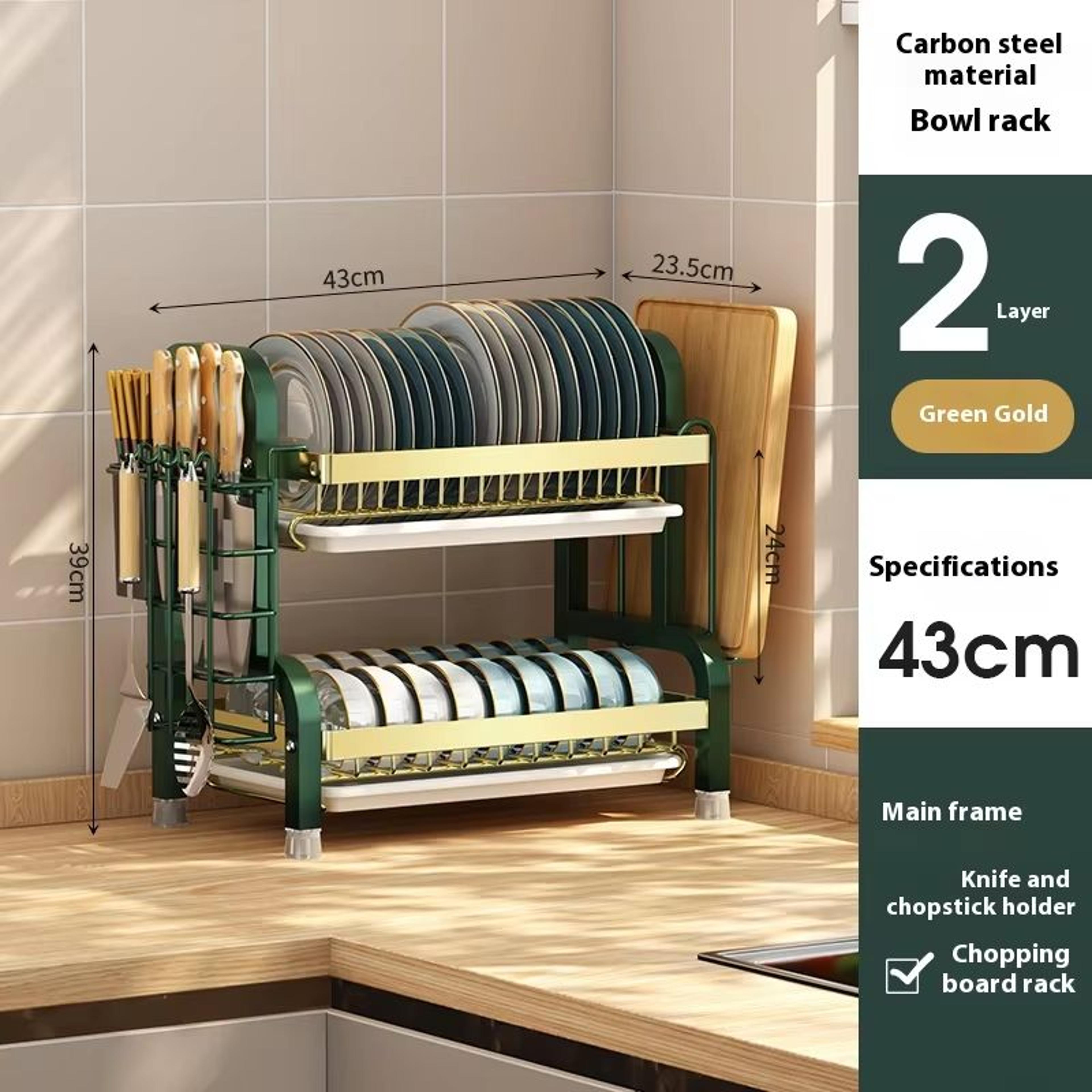Multifunction Kitchen Dish  Bowl Drain Rack  Layered Bowl Plate  Chopstick Organizer 10