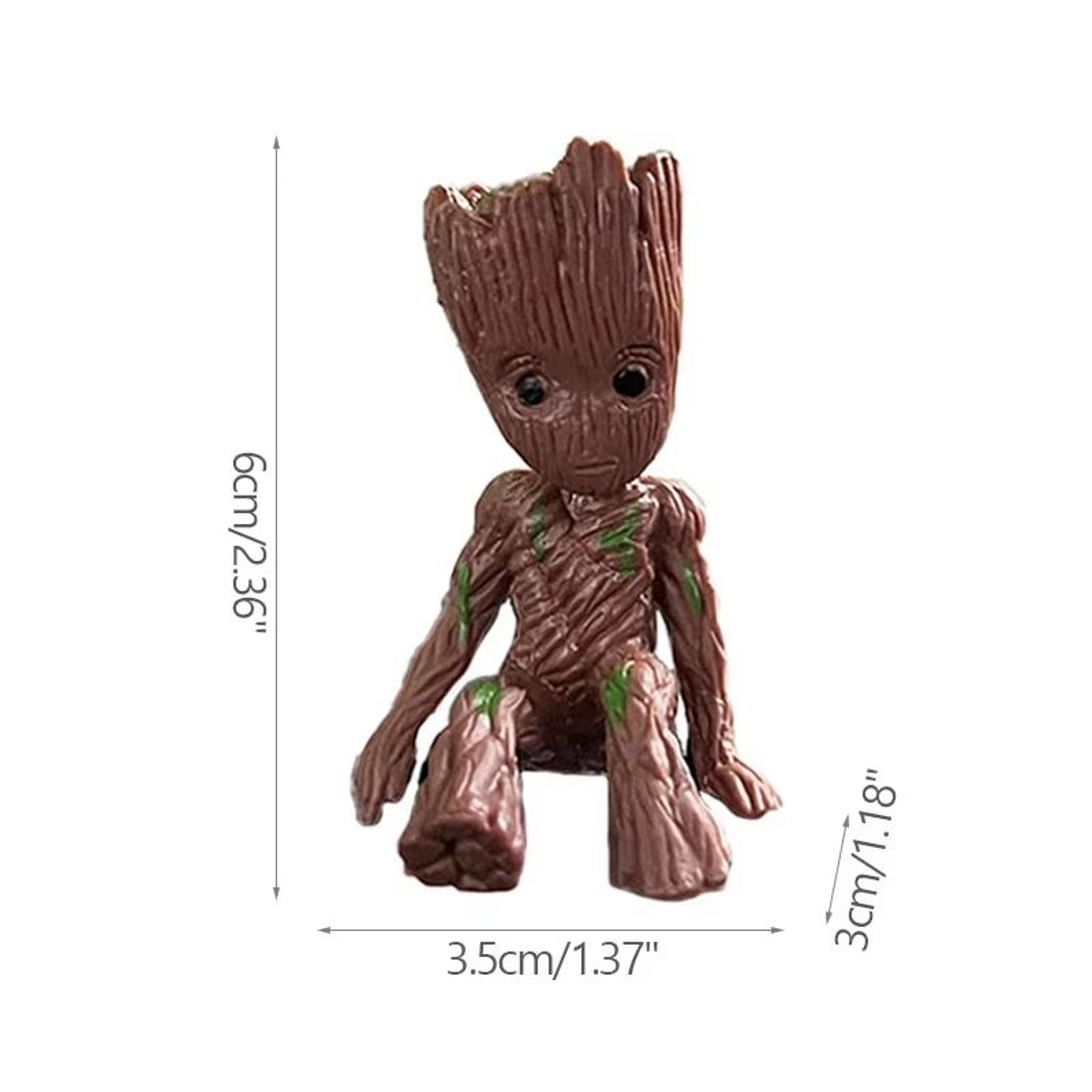 Mini Cartoon Groot Figurine  5 Cm TreeMan Desk Ornament For Home  Office Decor 6