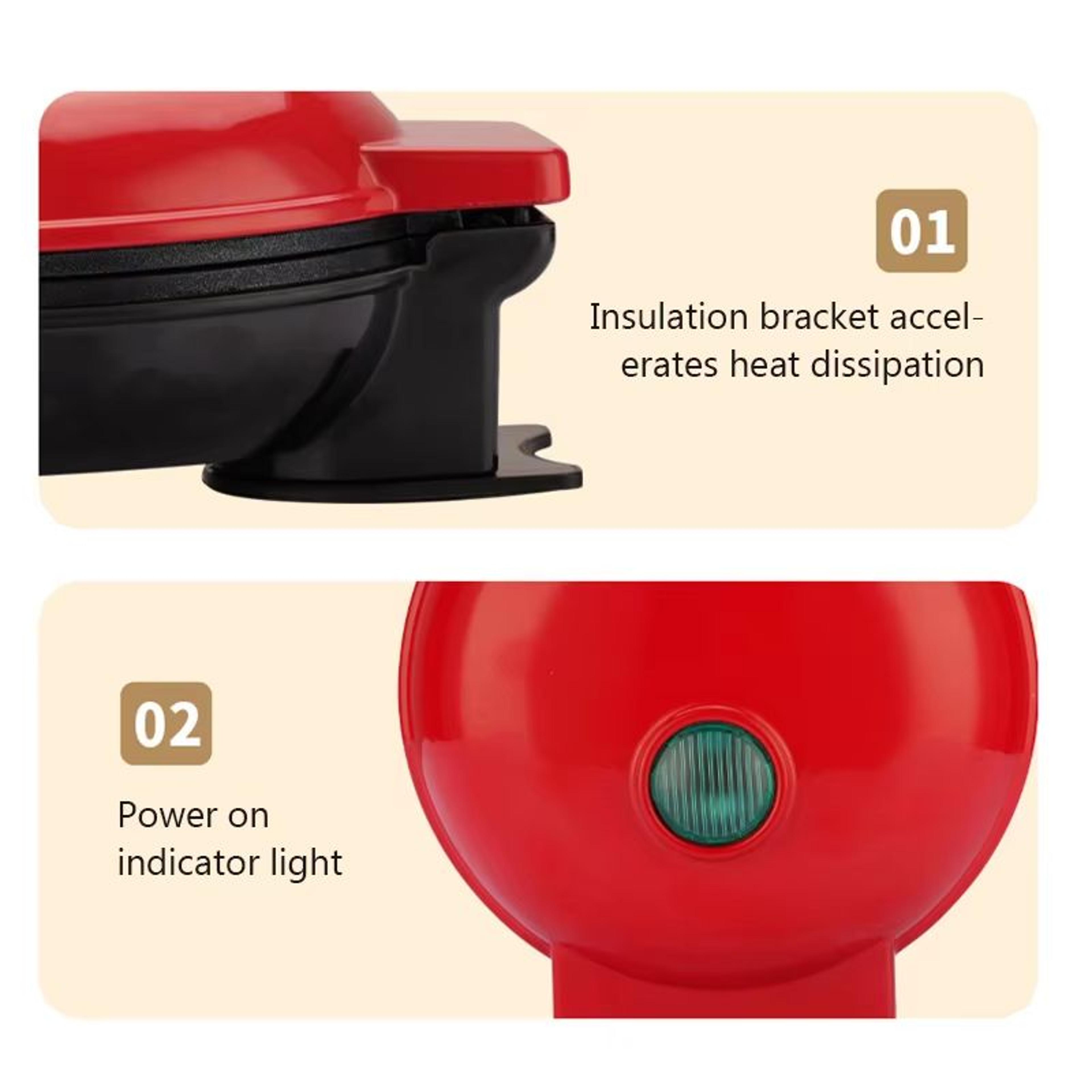 Mini DoubleSided Electric Waffle Maker  RapidHeat Dessert  Breakfast Machine 4
