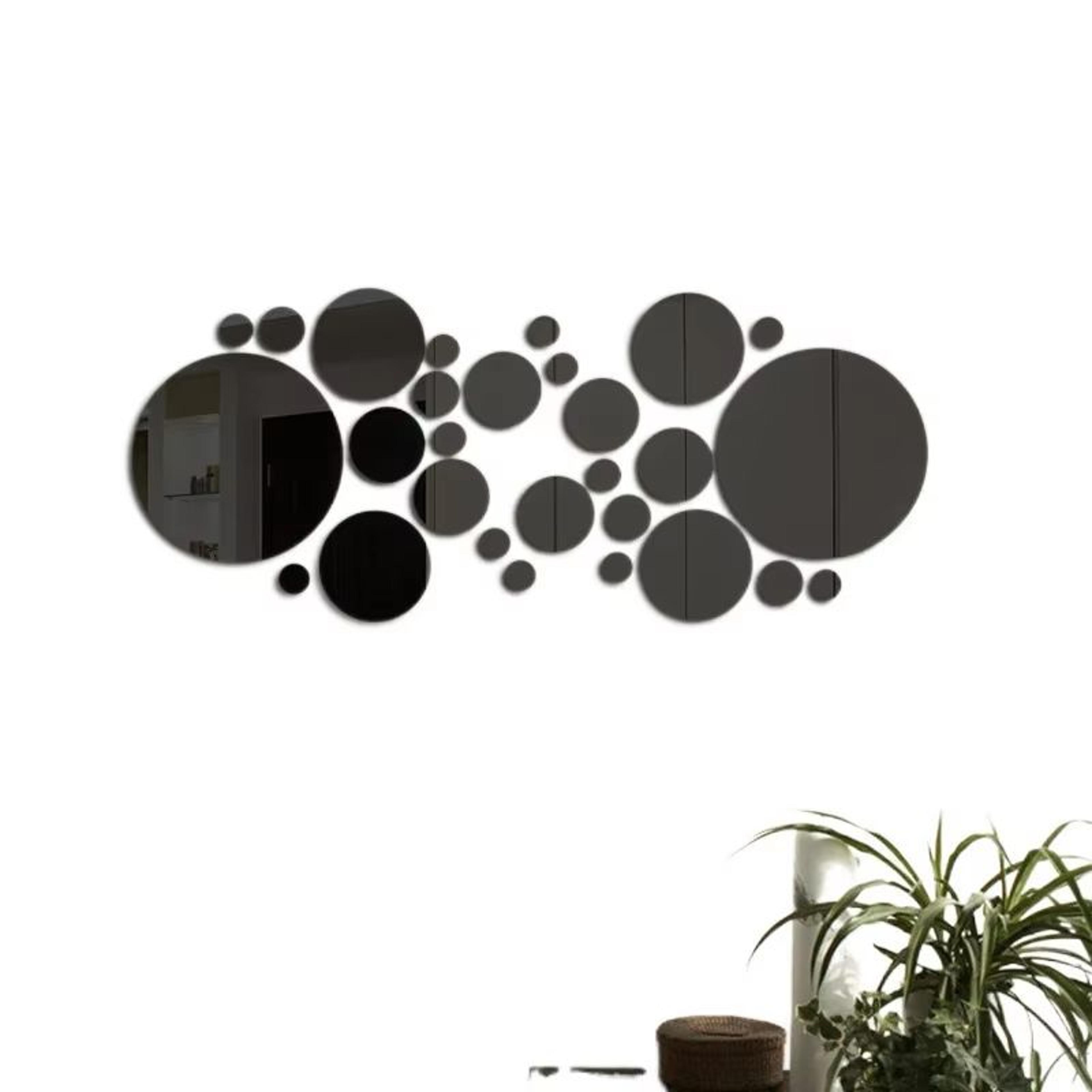 26 Pcs 3D Acrylic Mirror Wall Sticker  Round Self Adhesive Decal For Bedroom Bathroom  TV Backgroun 7