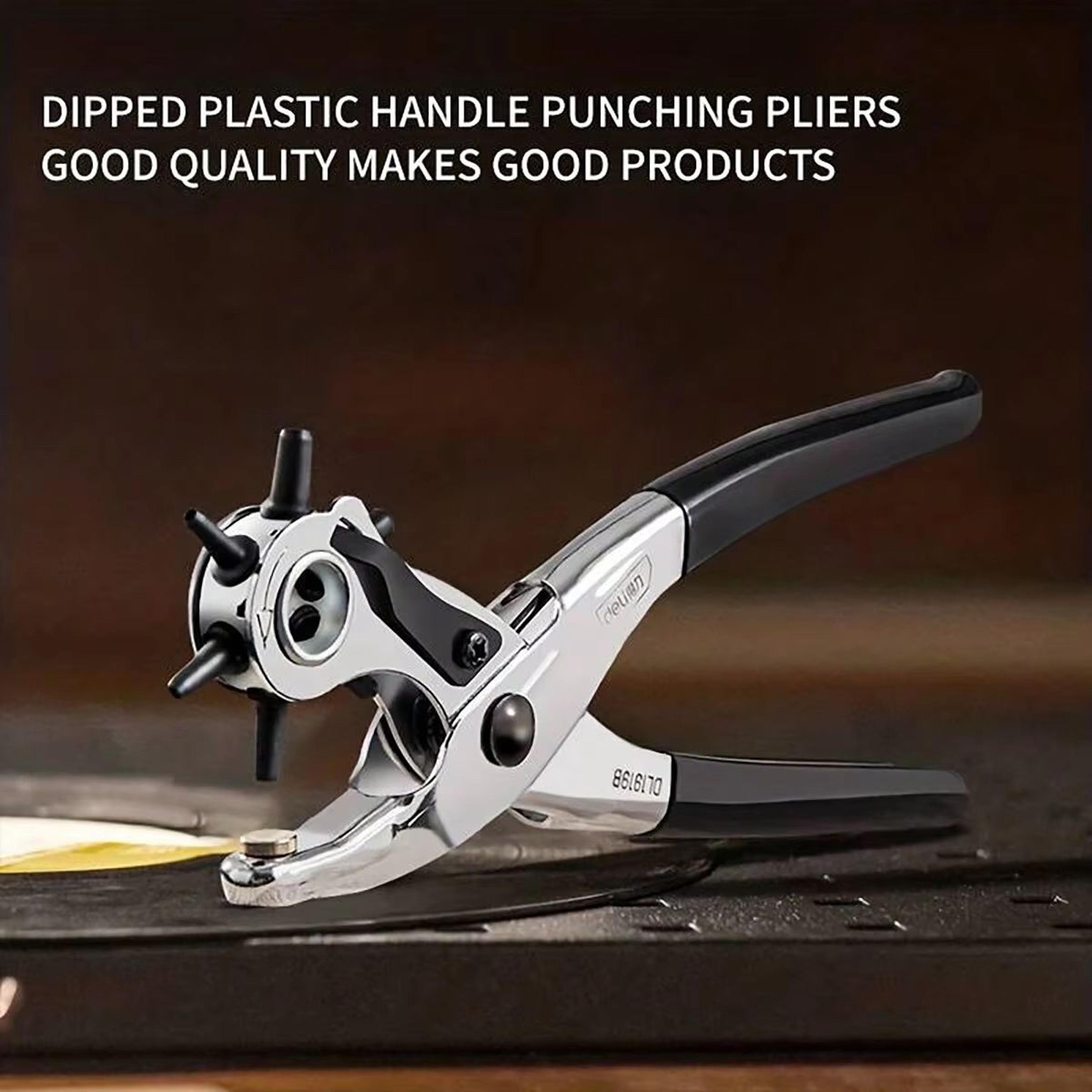 rotary belt punch pliers for leather, watch bands, and bags – adjustable hole punch tool for precision crafting