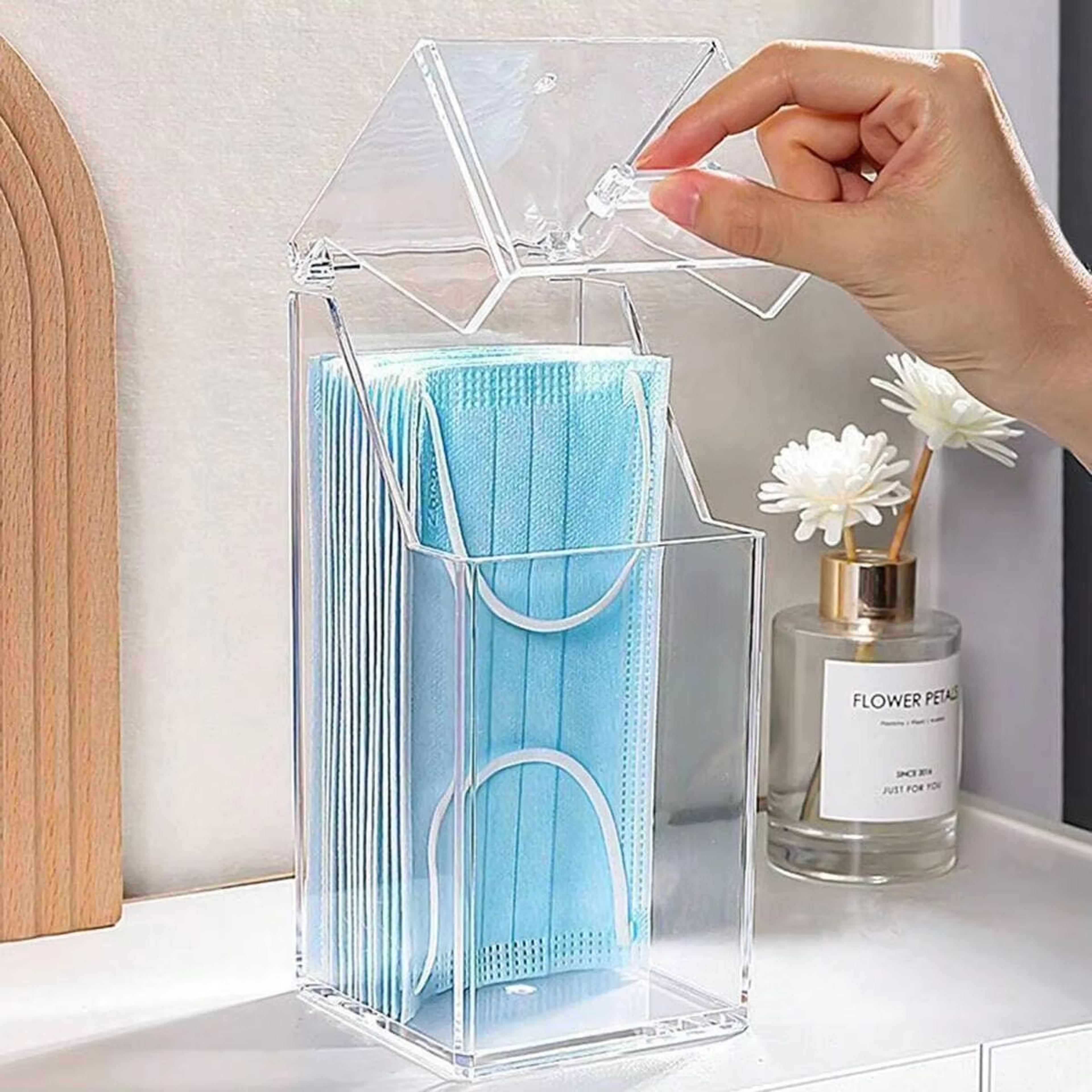 Clear Lid Makeup Brush  Lipstick Organizer Bucket  Stylish Desktop Cosmetic Storage 0