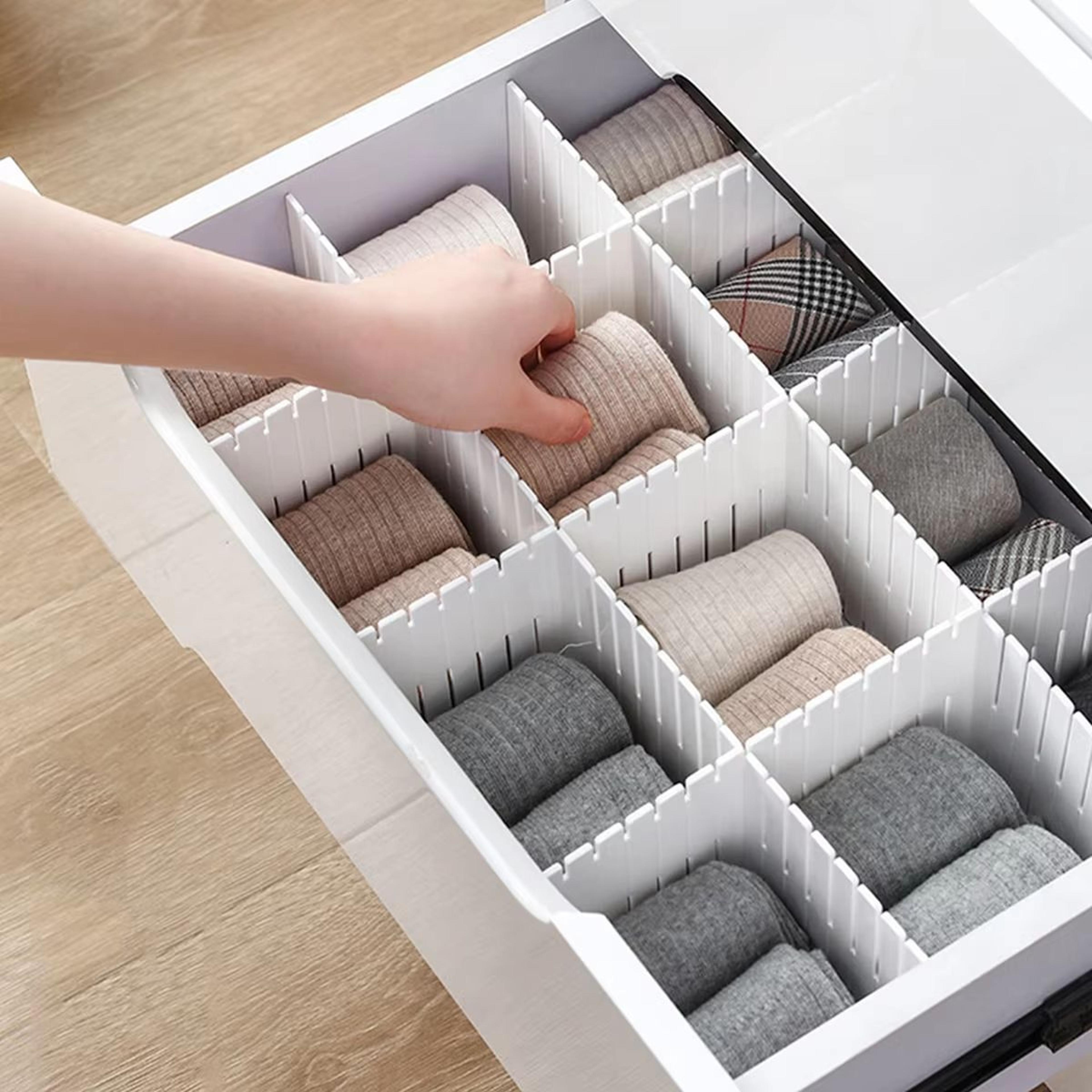 Adjustable Plastic Drawer Storage Divider  Multipurpose Cabinet  Drawer Organizer 0