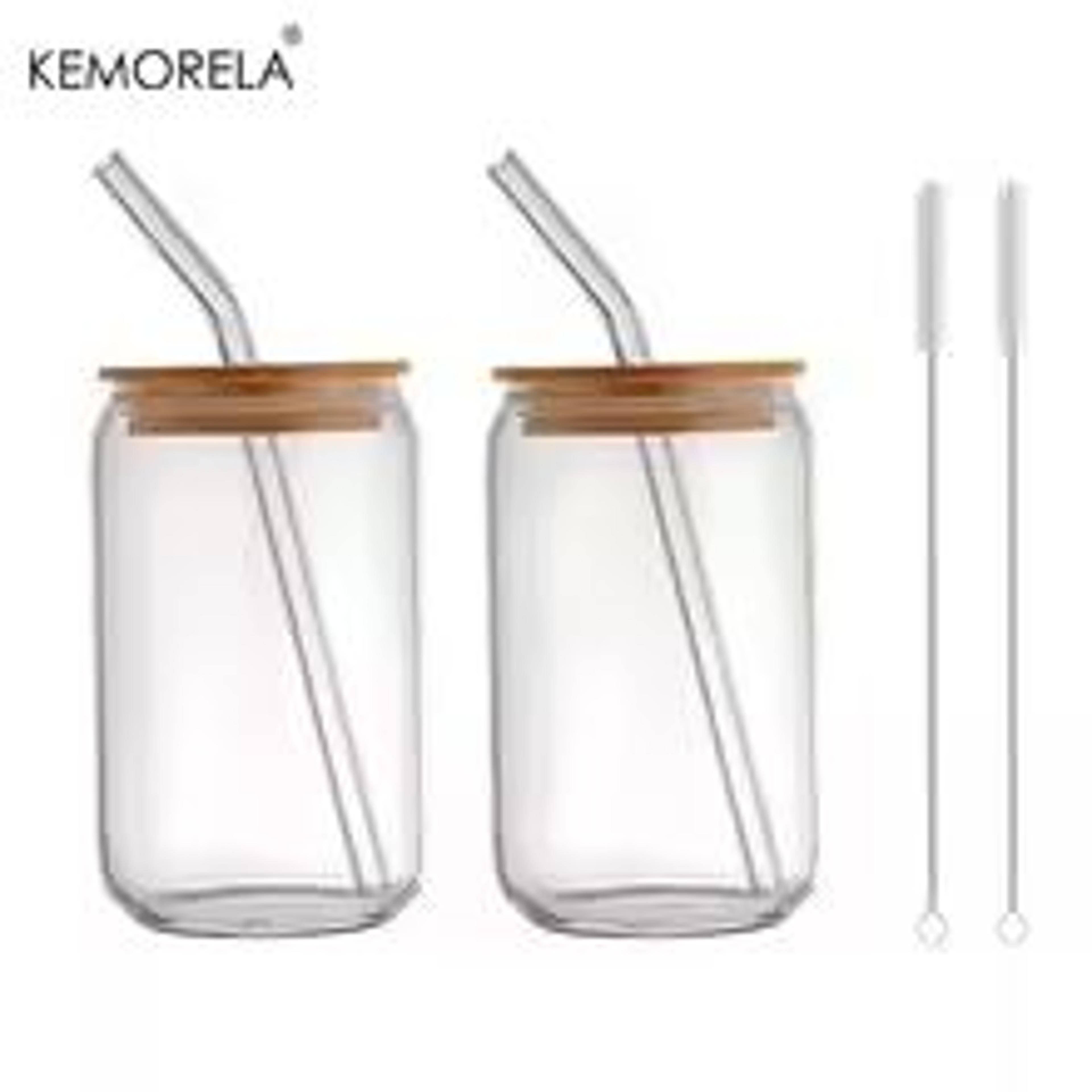 186oz Glass Cup With Lid And Straw For Bubble Tea Coffee And Milk Drinks 7