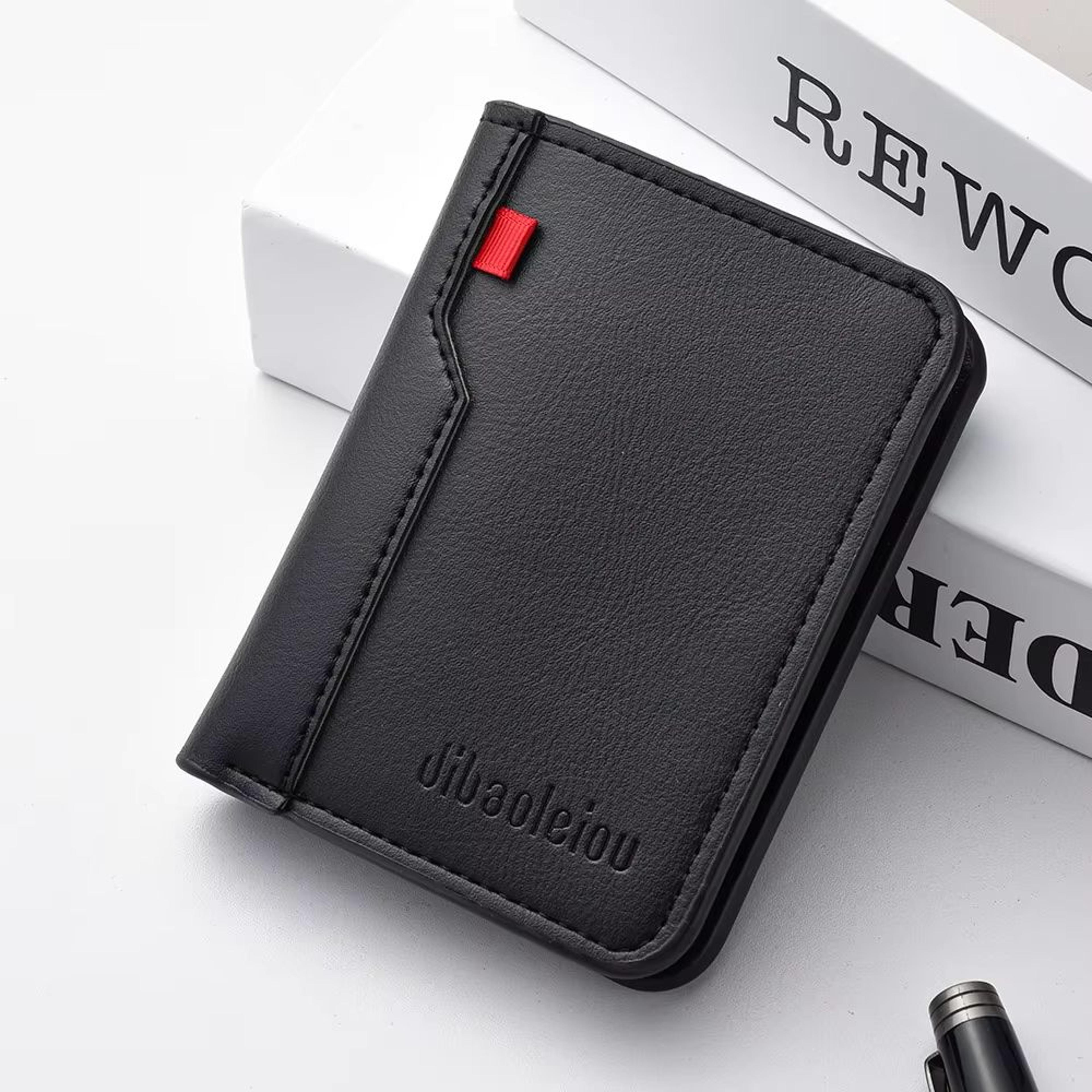 Ultra Thin Mini Soft PU Leather Credit Card Wallet Holder Short Vertical Mens Slim Wallet 1