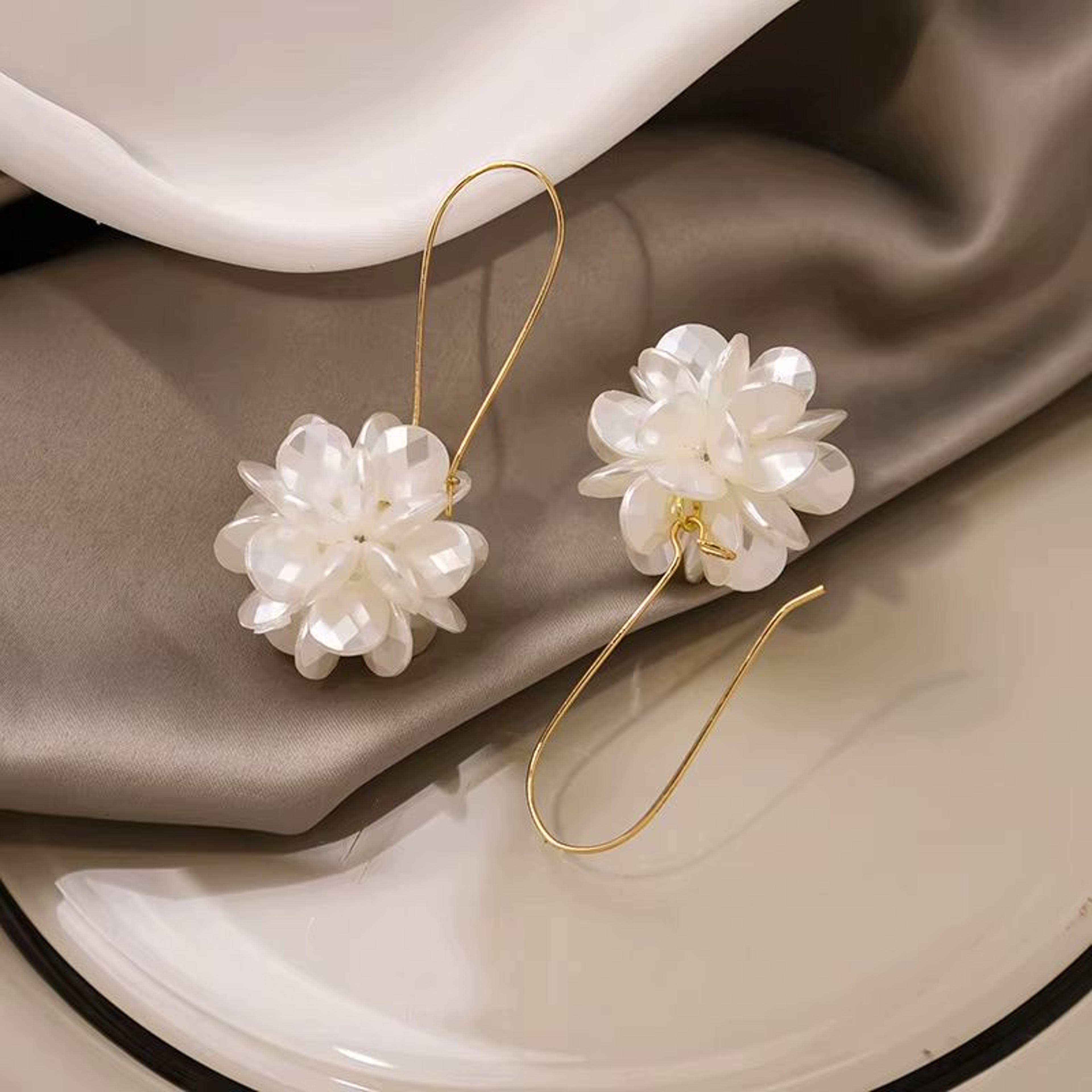 DIY Pearl Petal Ball Earrings Set For Women Fashion Holiday Travel And Party Looks 1