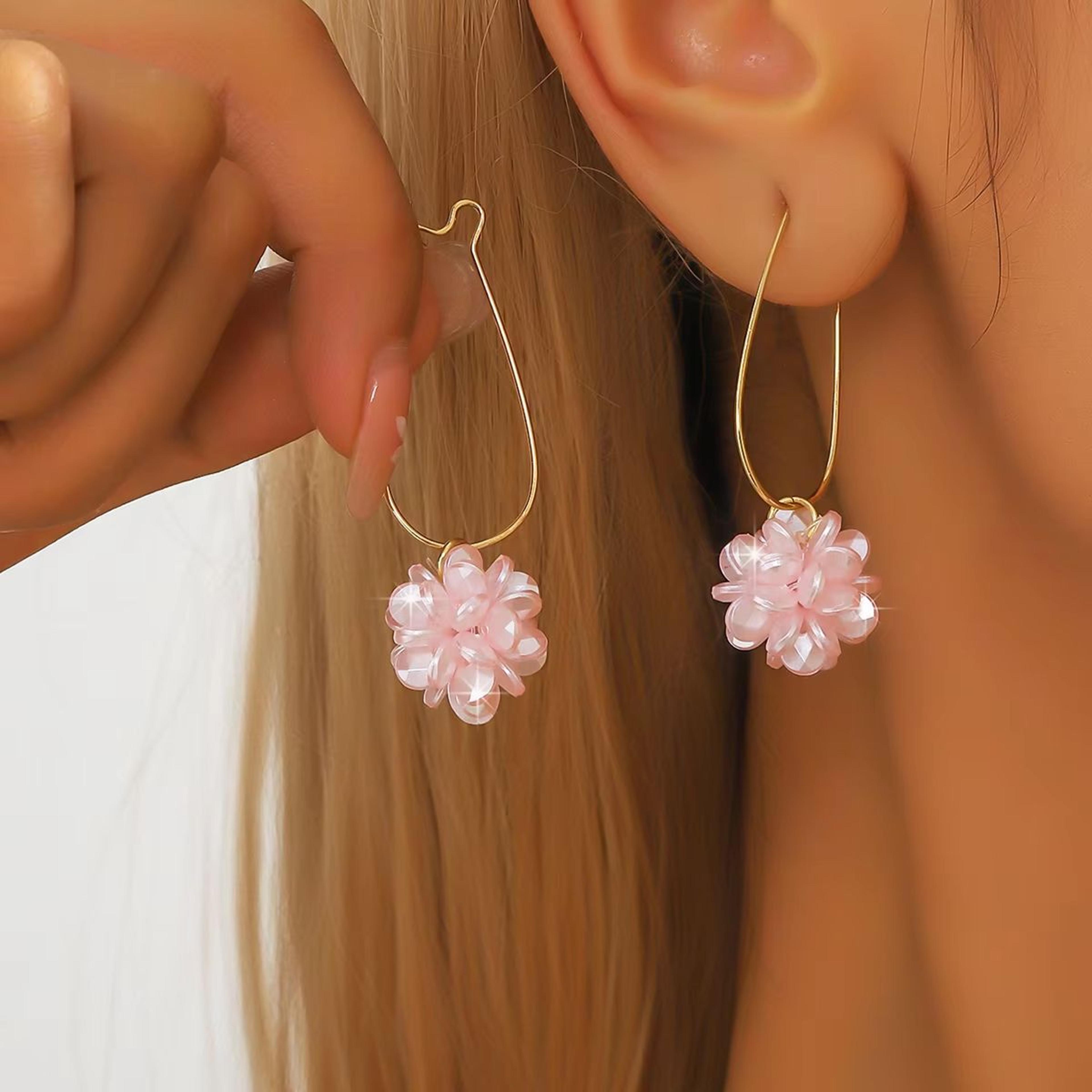 DIY Pearl Petal Ball Earrings Set For Women Fashion Holiday Travel And Party Looks 5