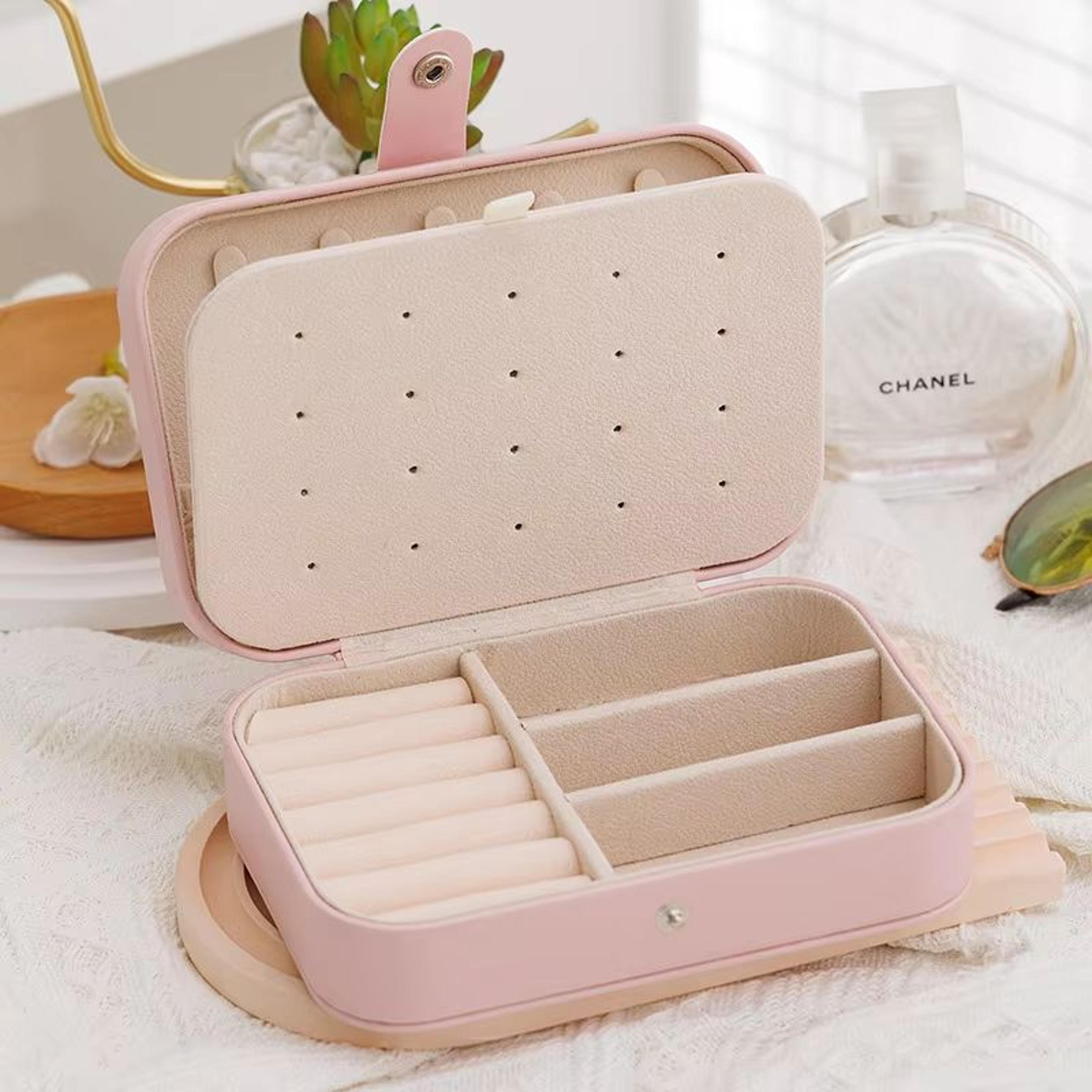 Portable Jewelry Storage Box Travel Organizer Leather Jewelry Case For Earrings Necklace And Ring D 3