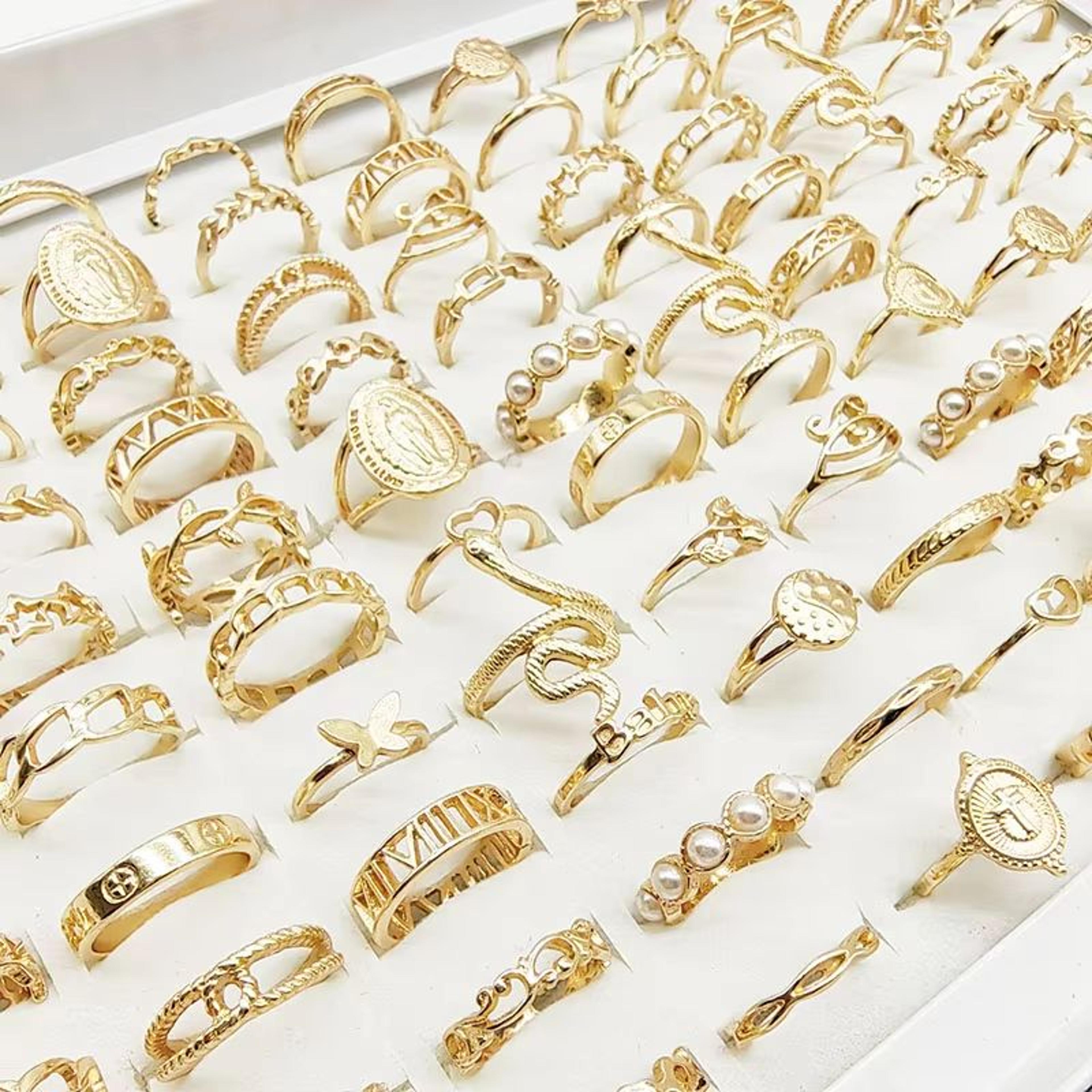 30 piece gold ring set for girls butterfly star pearl thin joint rings stackable party jewelry for women