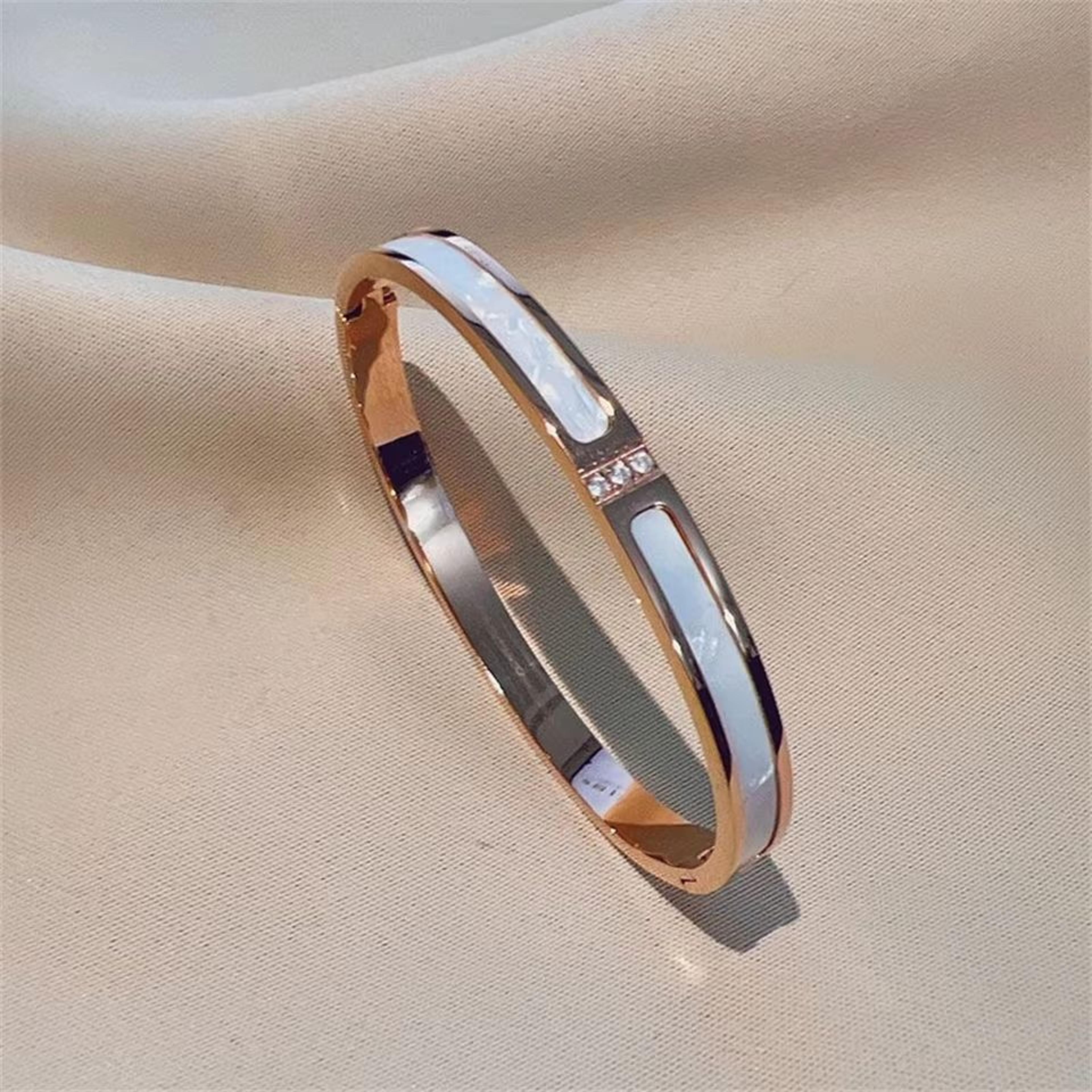 ZAKOL Sparkling Zirconia Stainless Steel Bracelet Set For Women Stackable Bangles 6