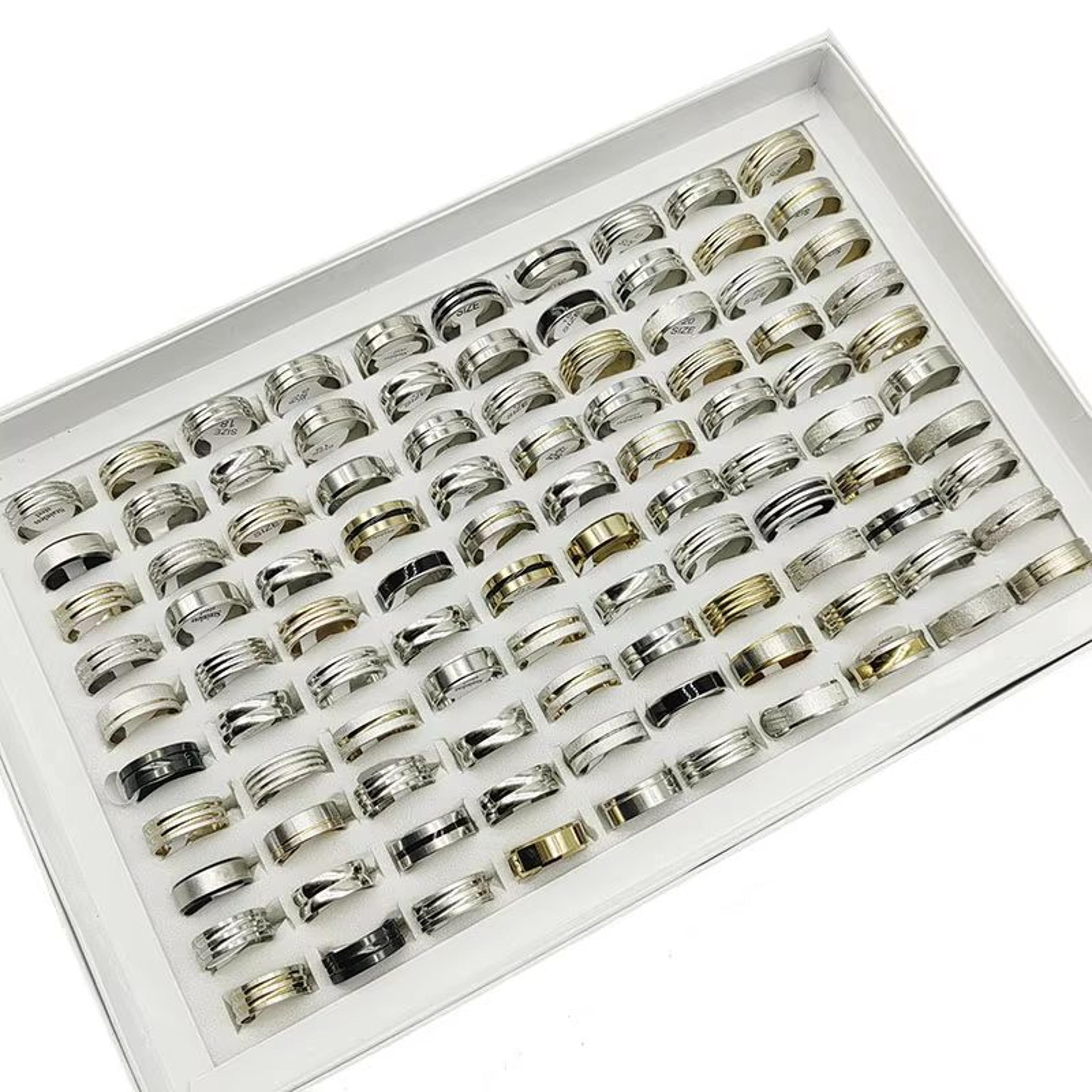 Mixed Style Stainless Steel Finger Rings Set 20 Pieces For Men And Women 3