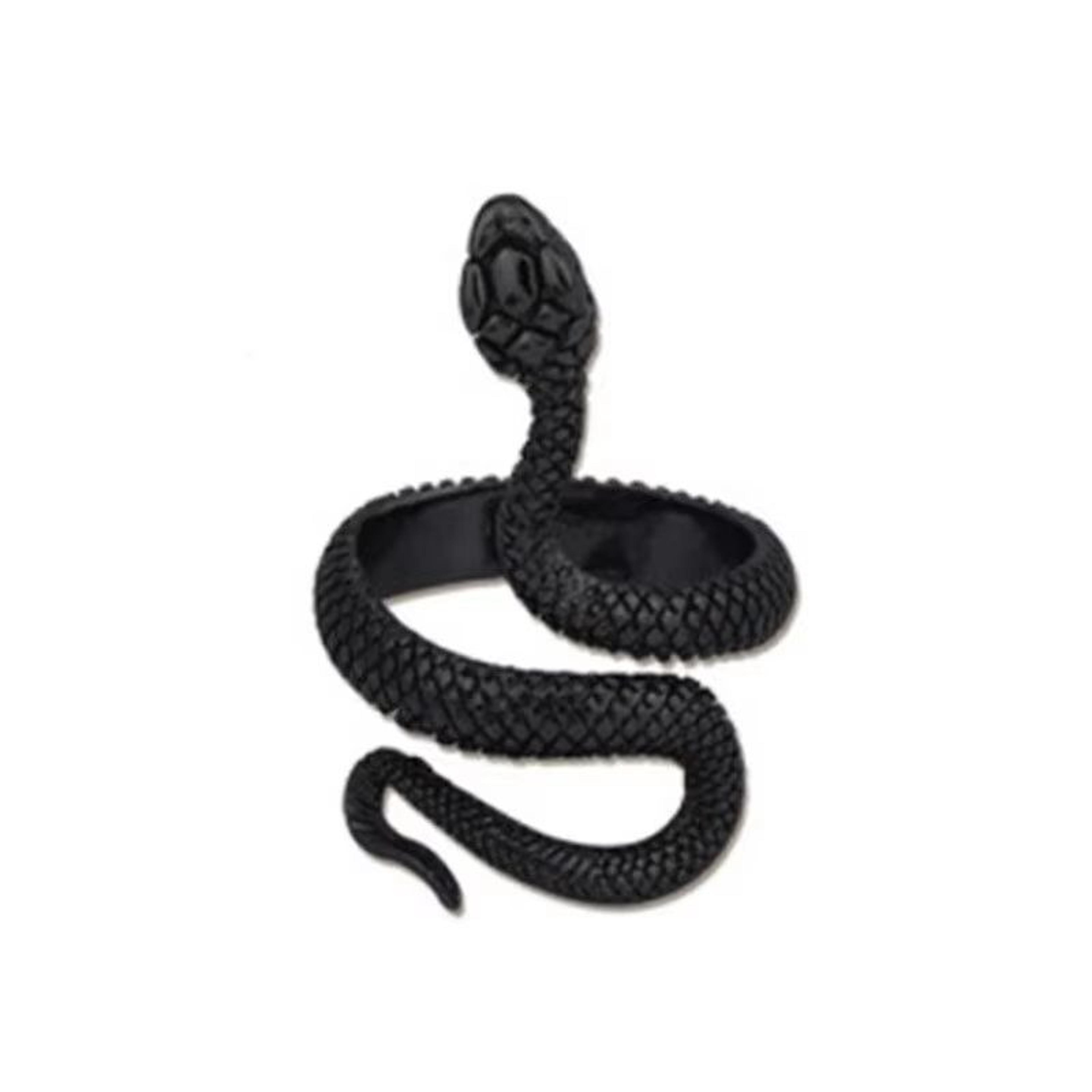 3pcs Snake Ring Set For Men And Women  Hip Hop Ring Gothic Rings In Retro Gun Black 7