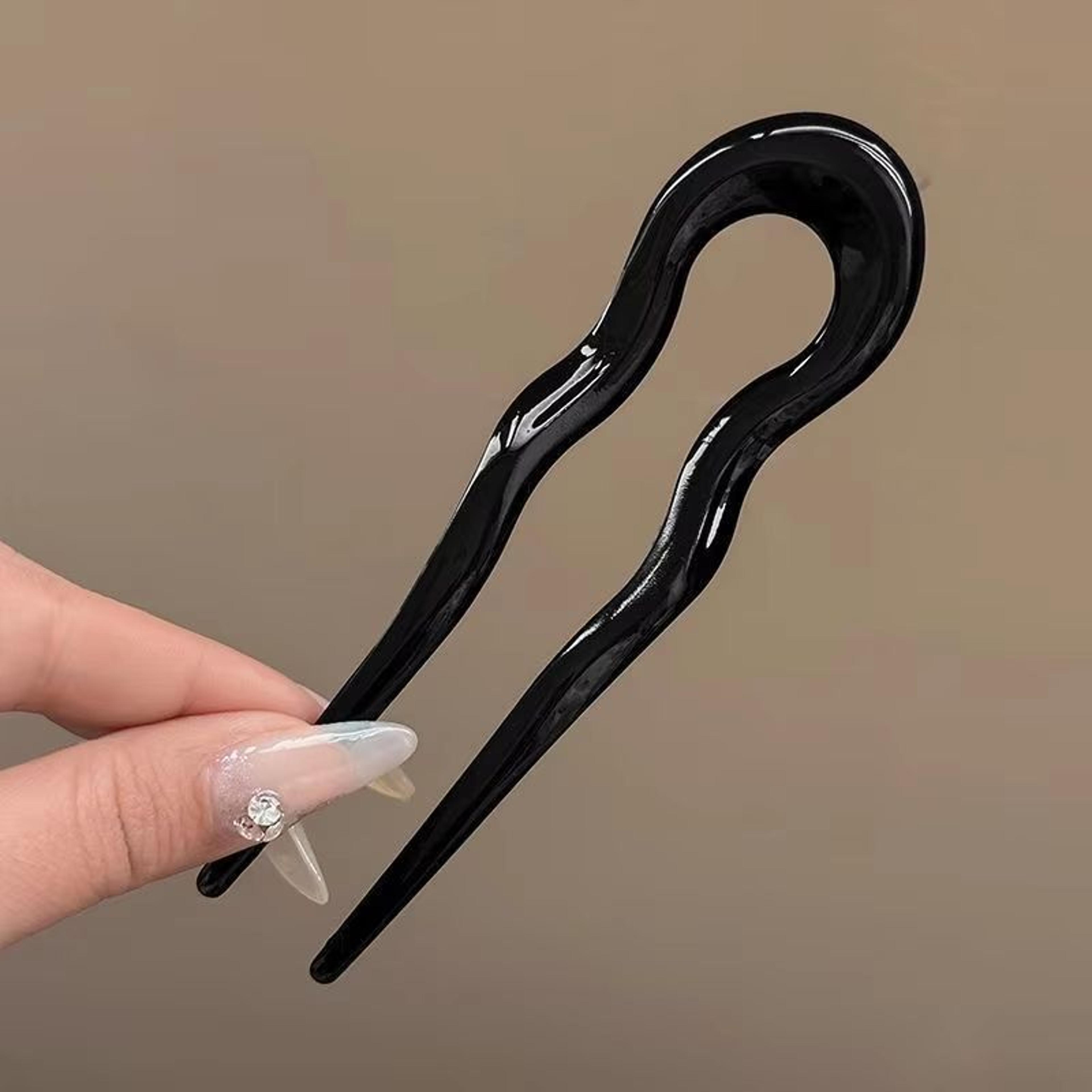 Tortoiseshell U Shaped Hair Fork Acetate Hairpin For Elegant Buns And Updos 9