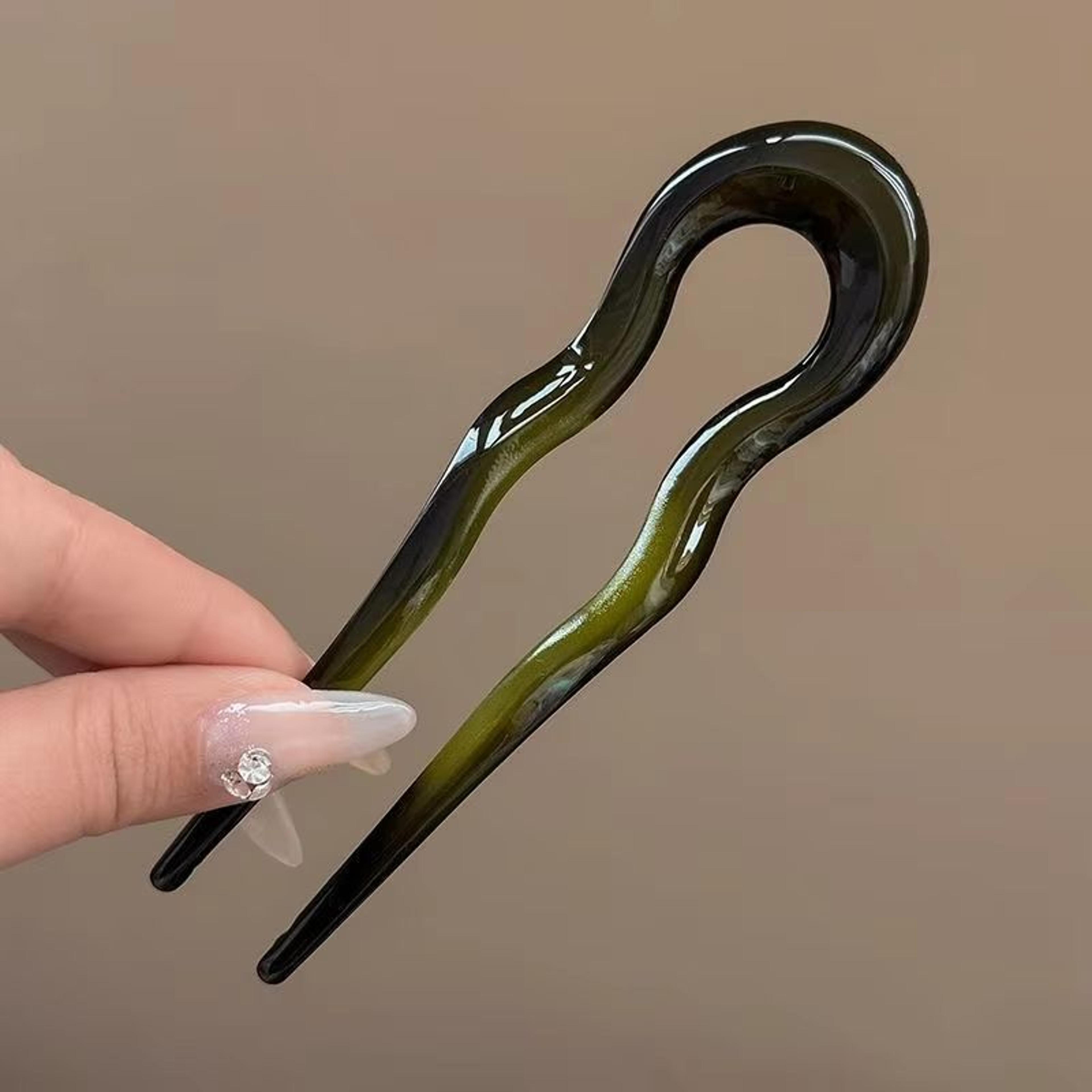 Tortoiseshell U Shaped Hair Fork Acetate Hairpin For Elegant Buns And Updos 8