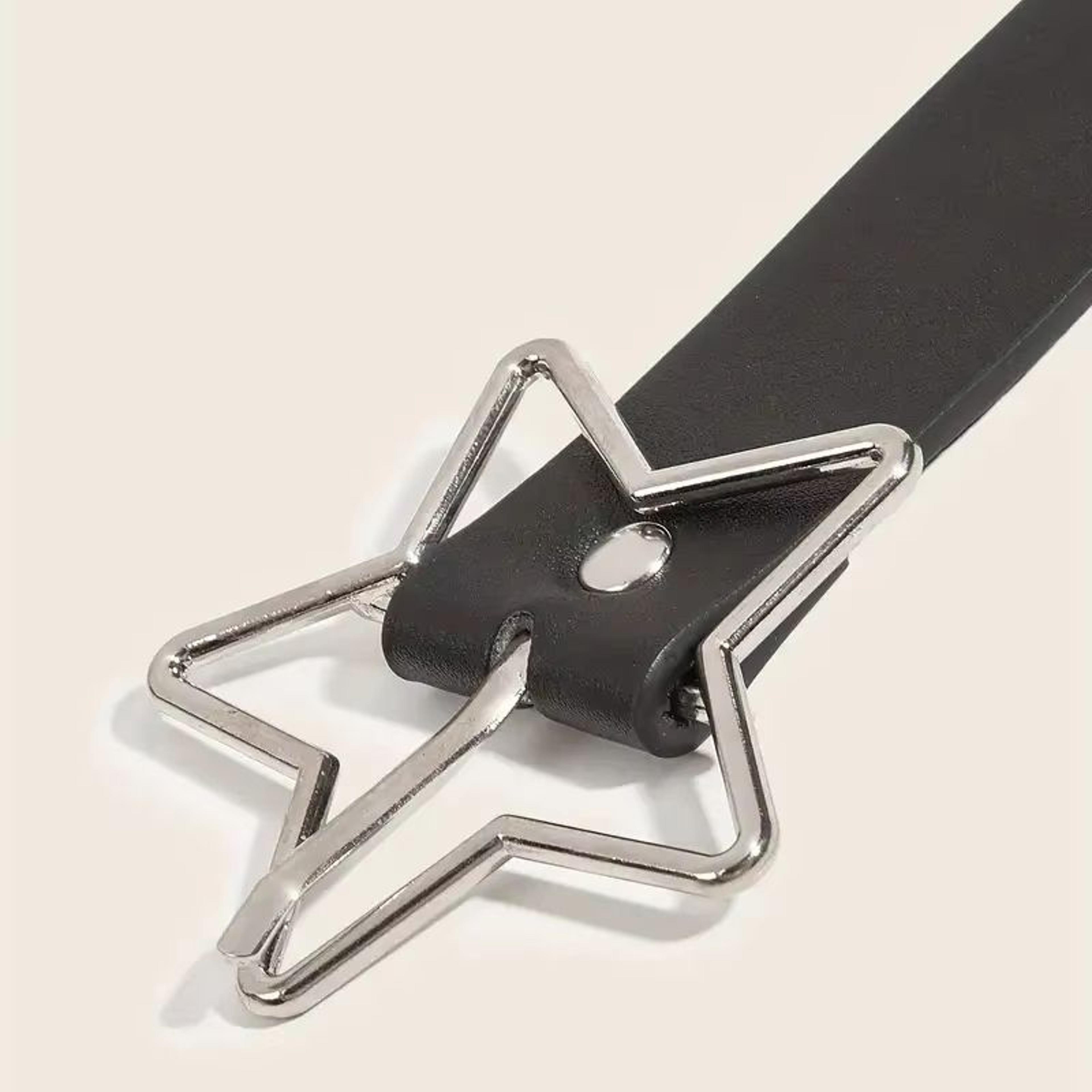 Star Riot Y2K Punk Rivet Belt  Black PU Goth Eyelet Belt For Jeans  Skirts 5