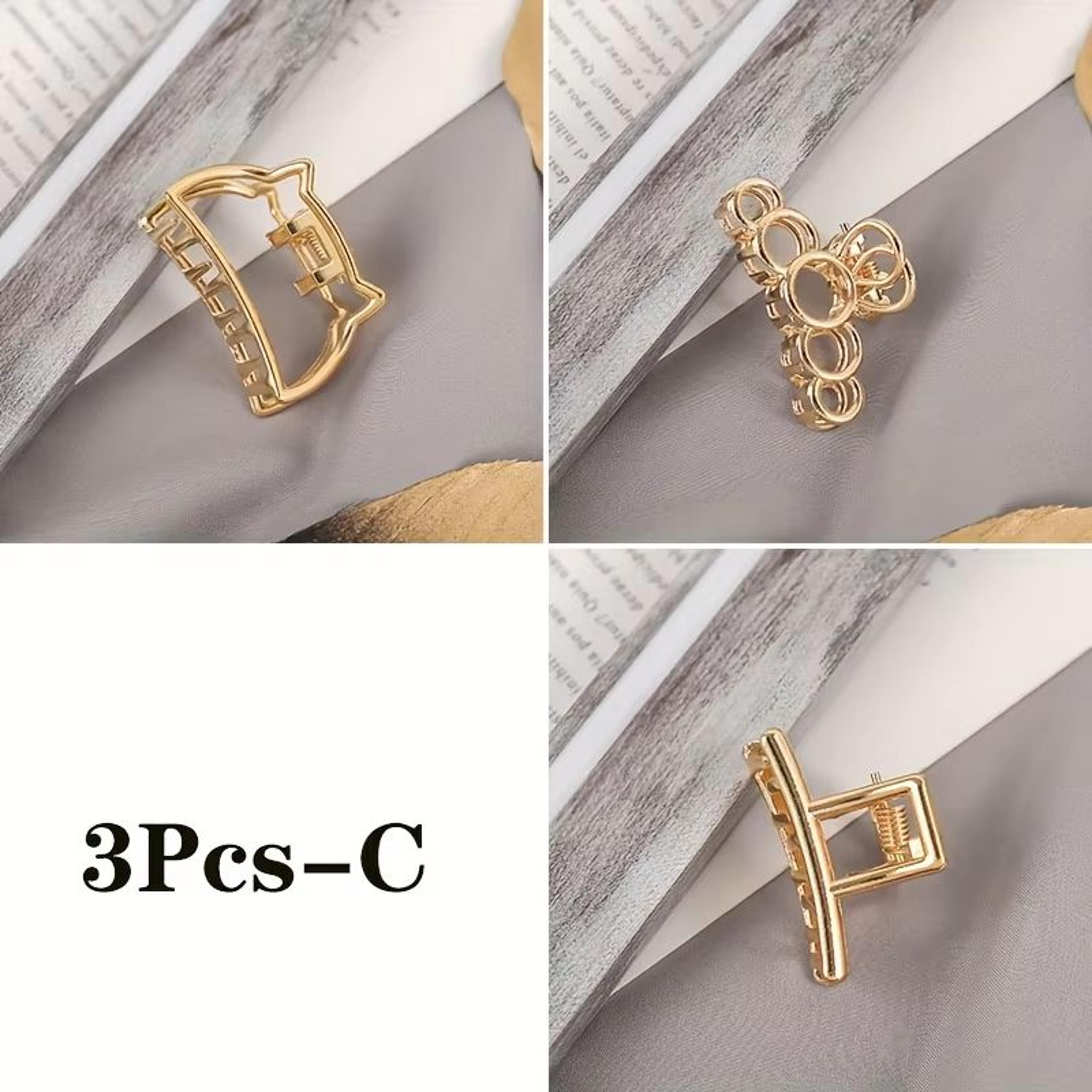 SweetHeart Mini Metal Hair Claw Clips  Non Slip Hollow Heart Barrettes For Women  Girls 16