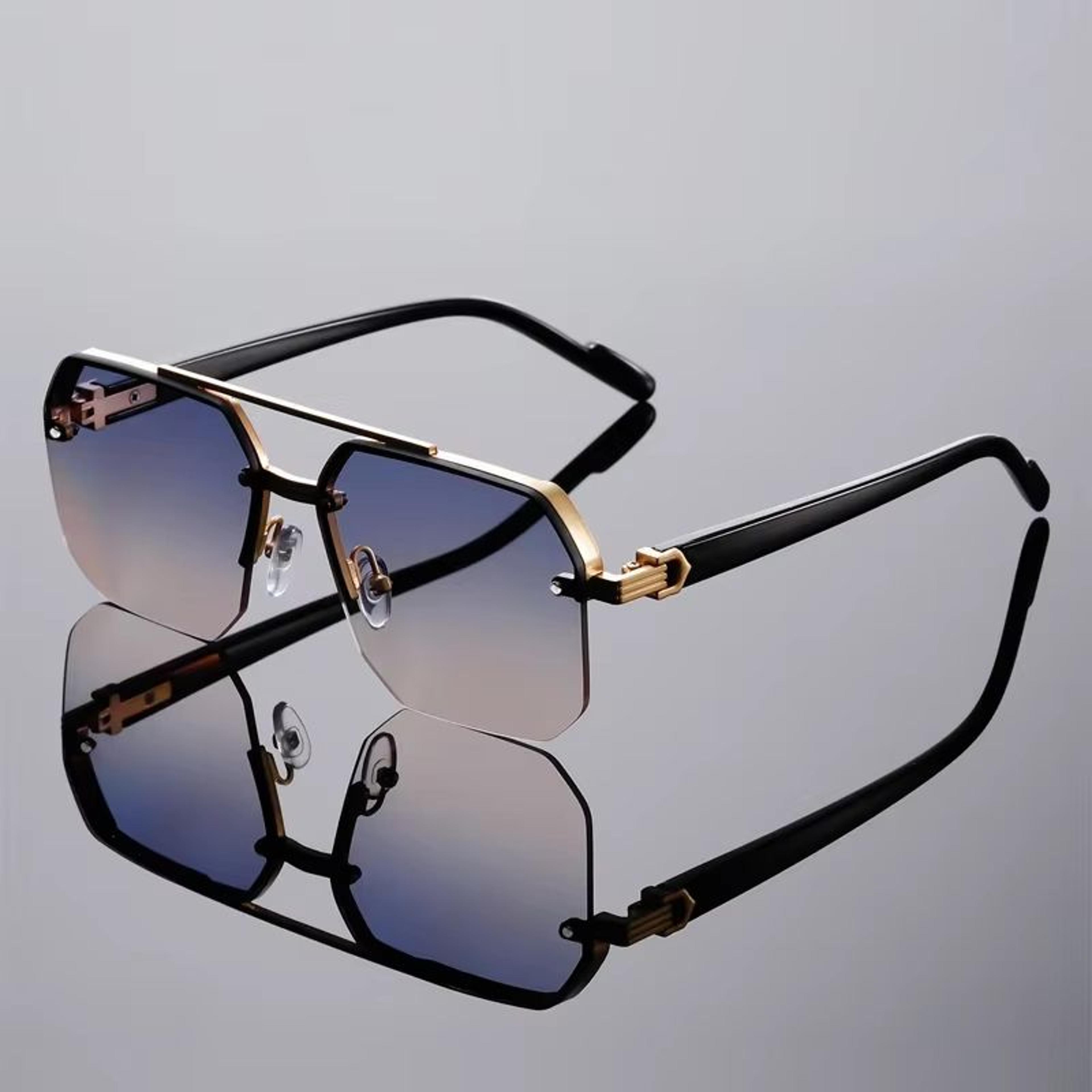 GM Lumias Oversized Semi Rimless Sunglasses For Men Vintage Gradient Casual Shades 10