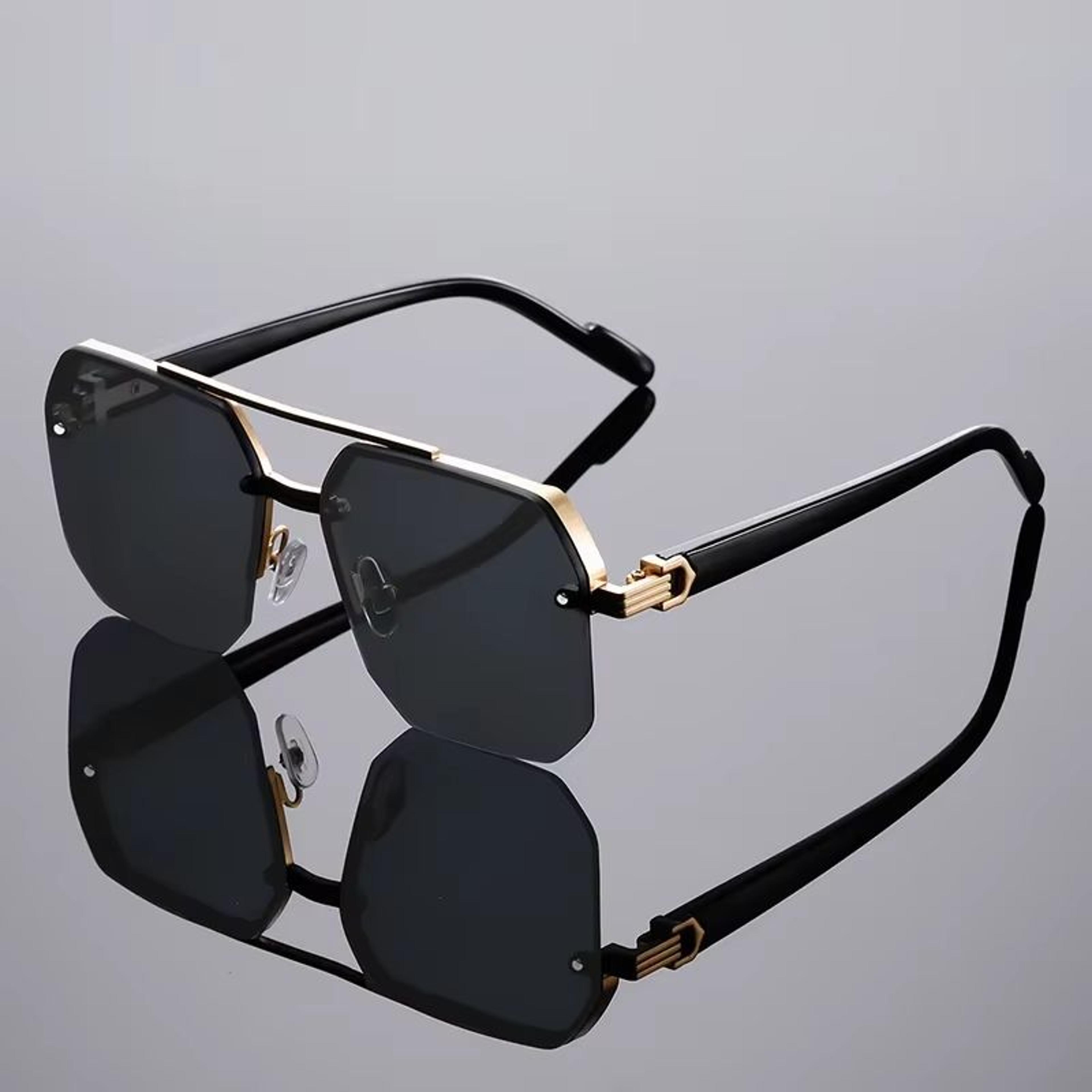 GM Lumias Oversized Semi Rimless Sunglasses For Men Vintage Gradient Casual Shades 3