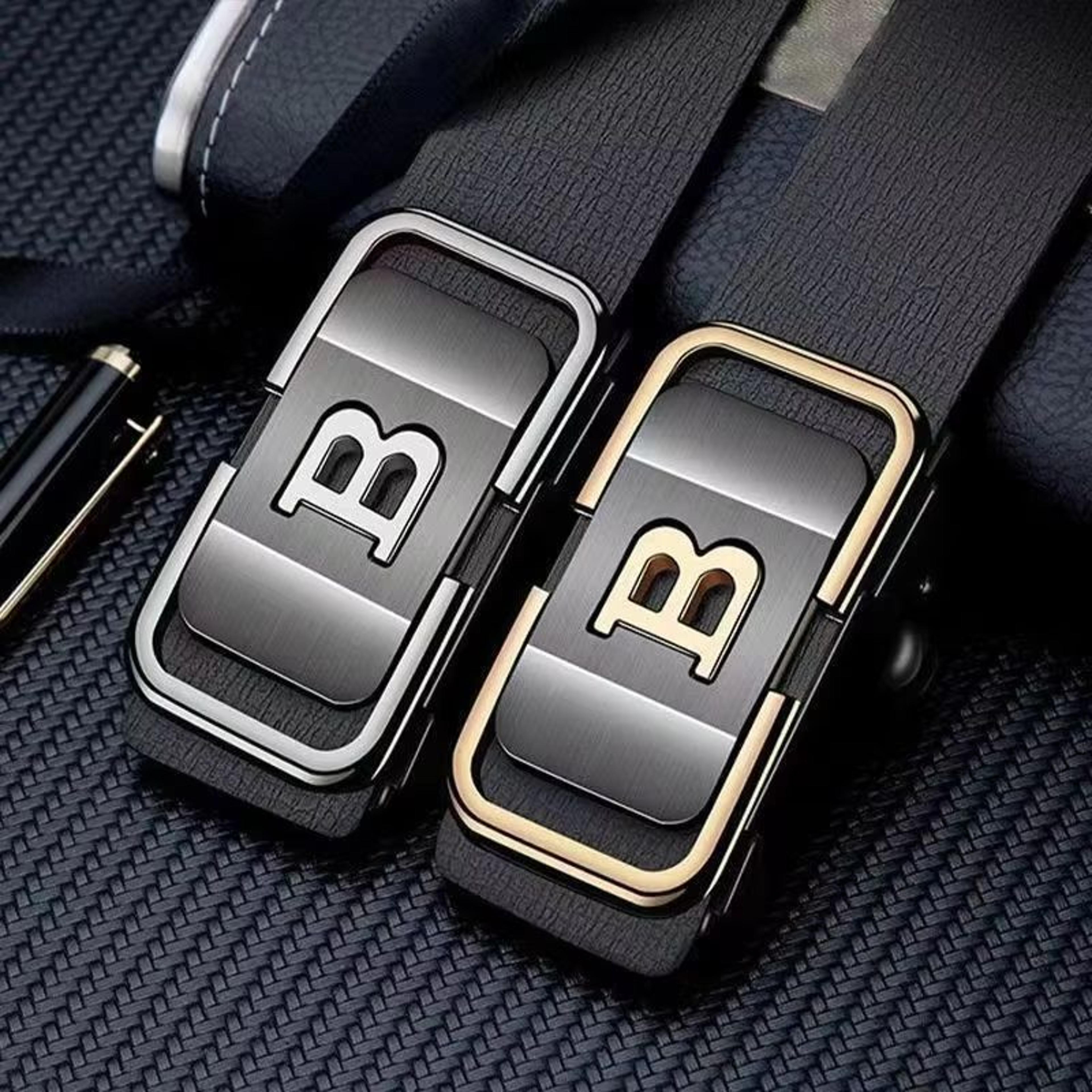 PrimeLetter Mens Automatic Buckle Belt  Toothless Business Fashion Belt With Letter Buckle 2