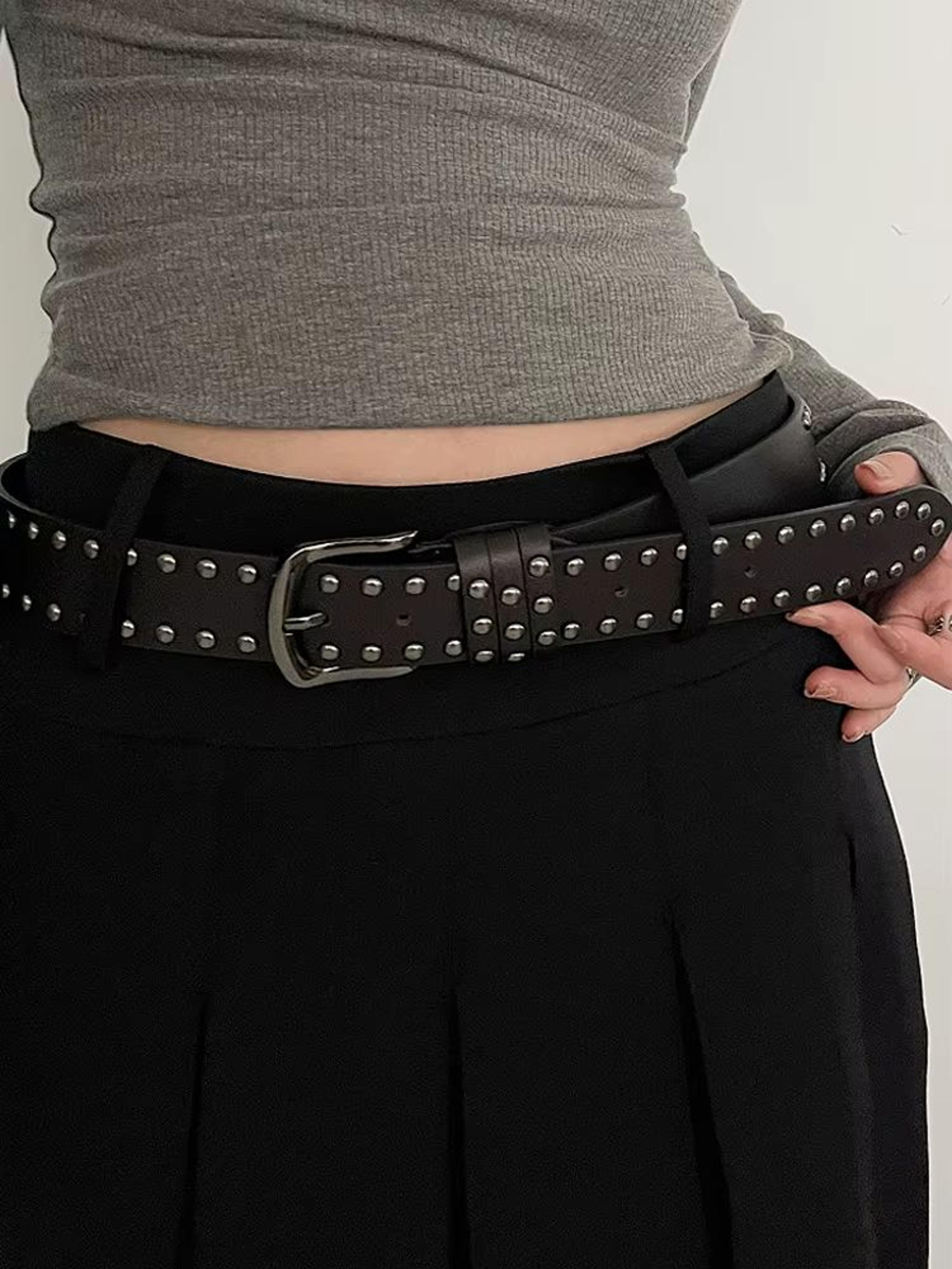 EdgeRivet TieIn Belt  Black Studded Fashion Belt For Women  Jeans 1