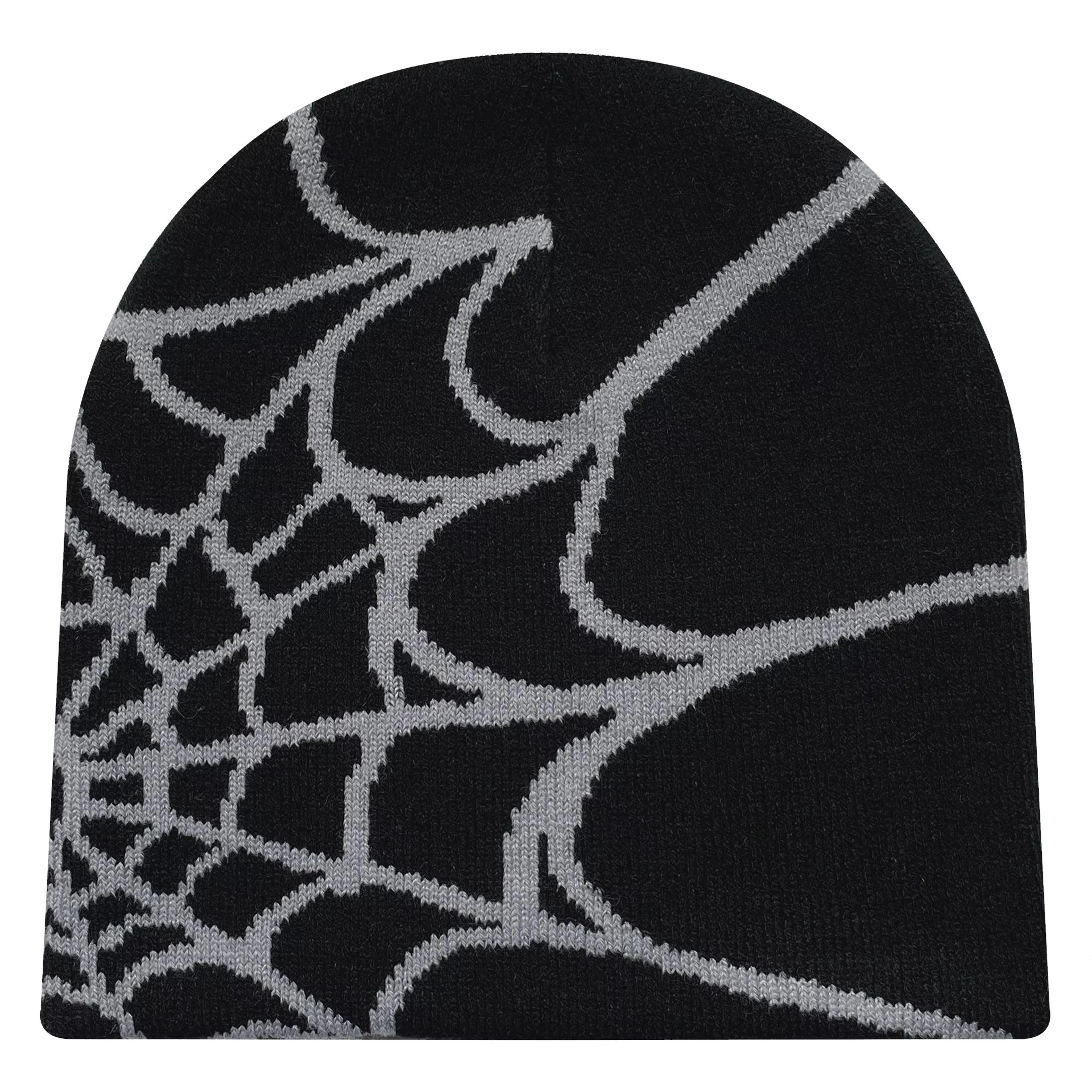WebRide Y2K Unisex Knit Beanie  SpiderWeb Pattern Outdoor Hat For Men  Women 4
