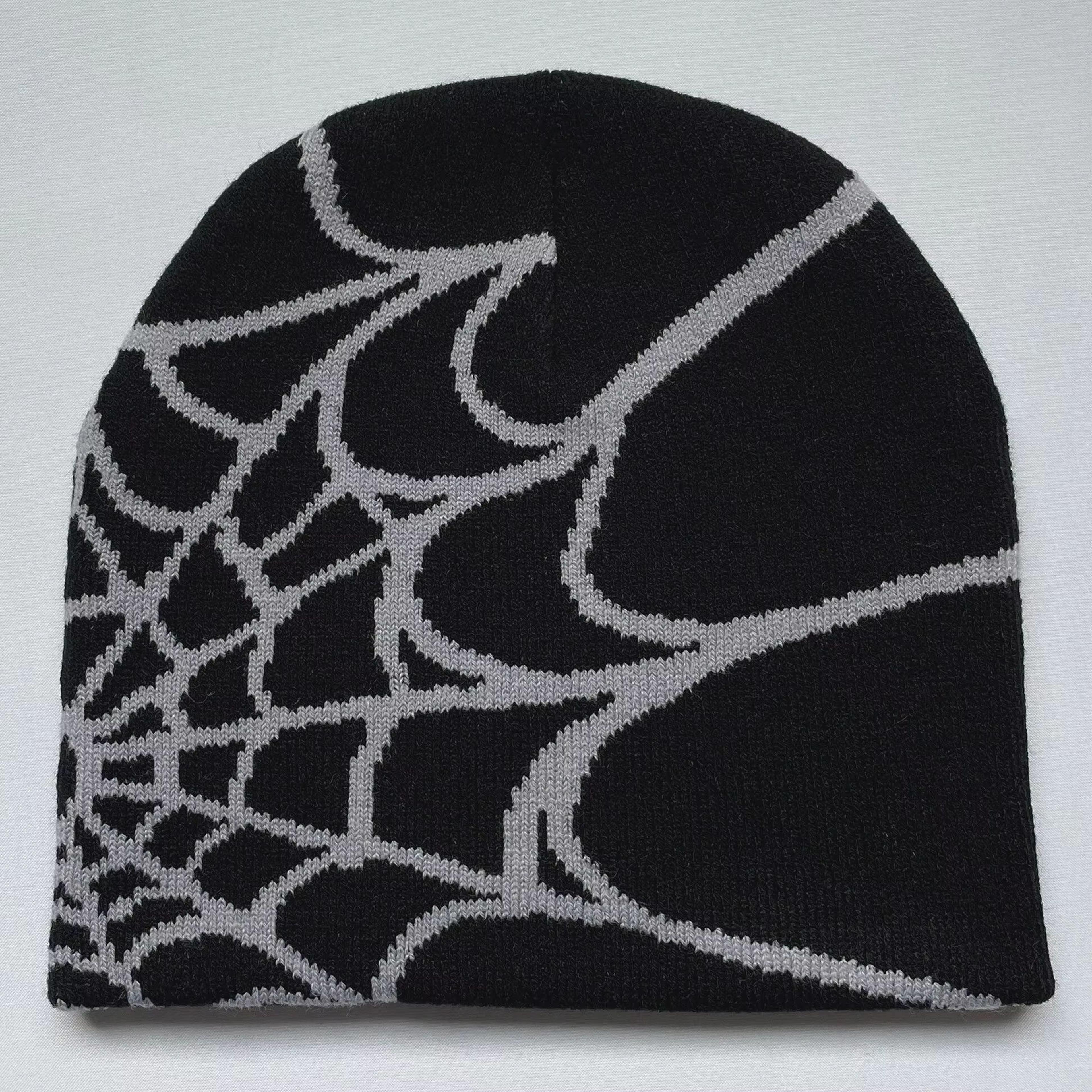WebRide Y2K Unisex Knit Beanie  SpiderWeb Pattern Outdoor Hat For Men  Women 11