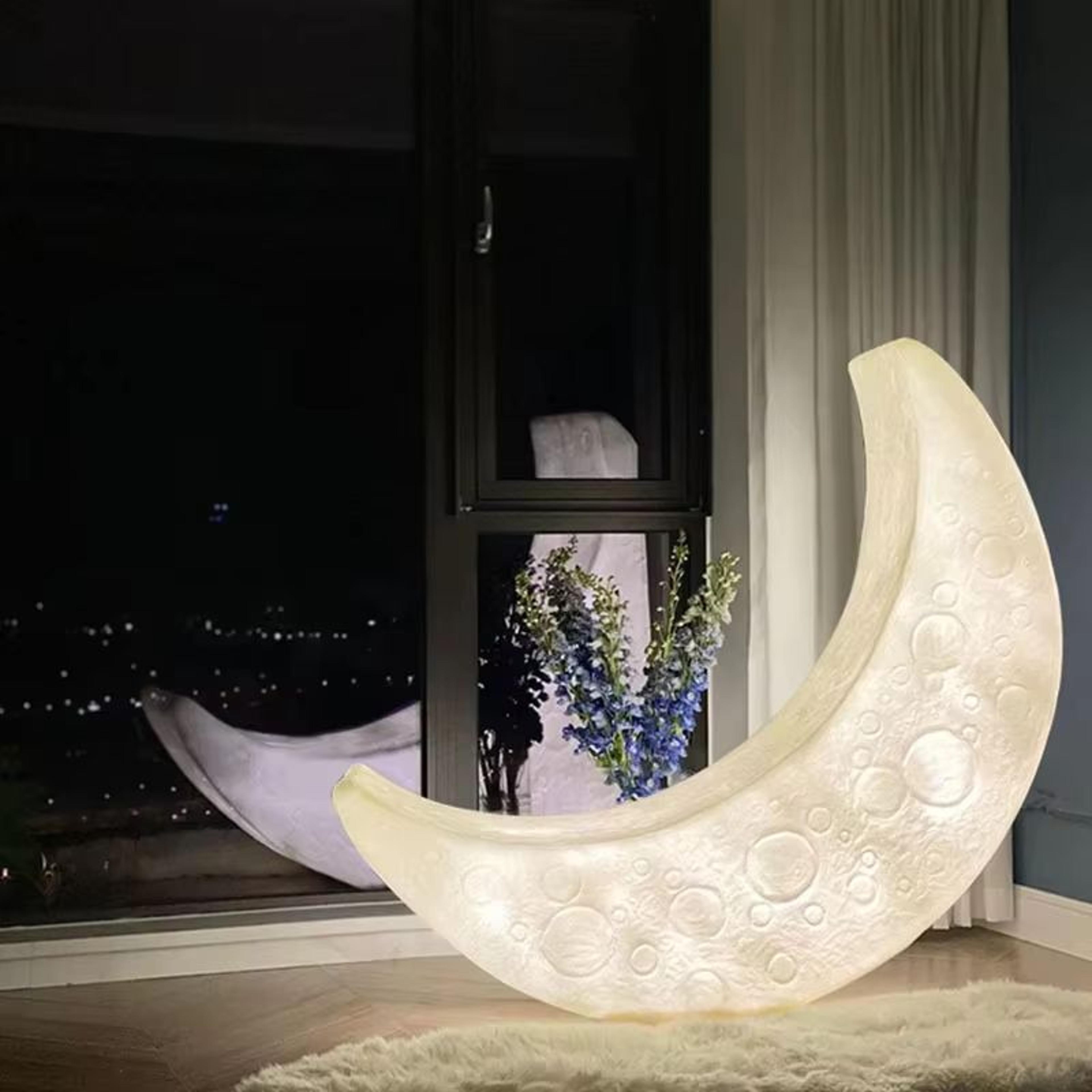 MoonLounge Crescent Floor Lamp  Chair  Nordic Ambient Moonlight Design 4