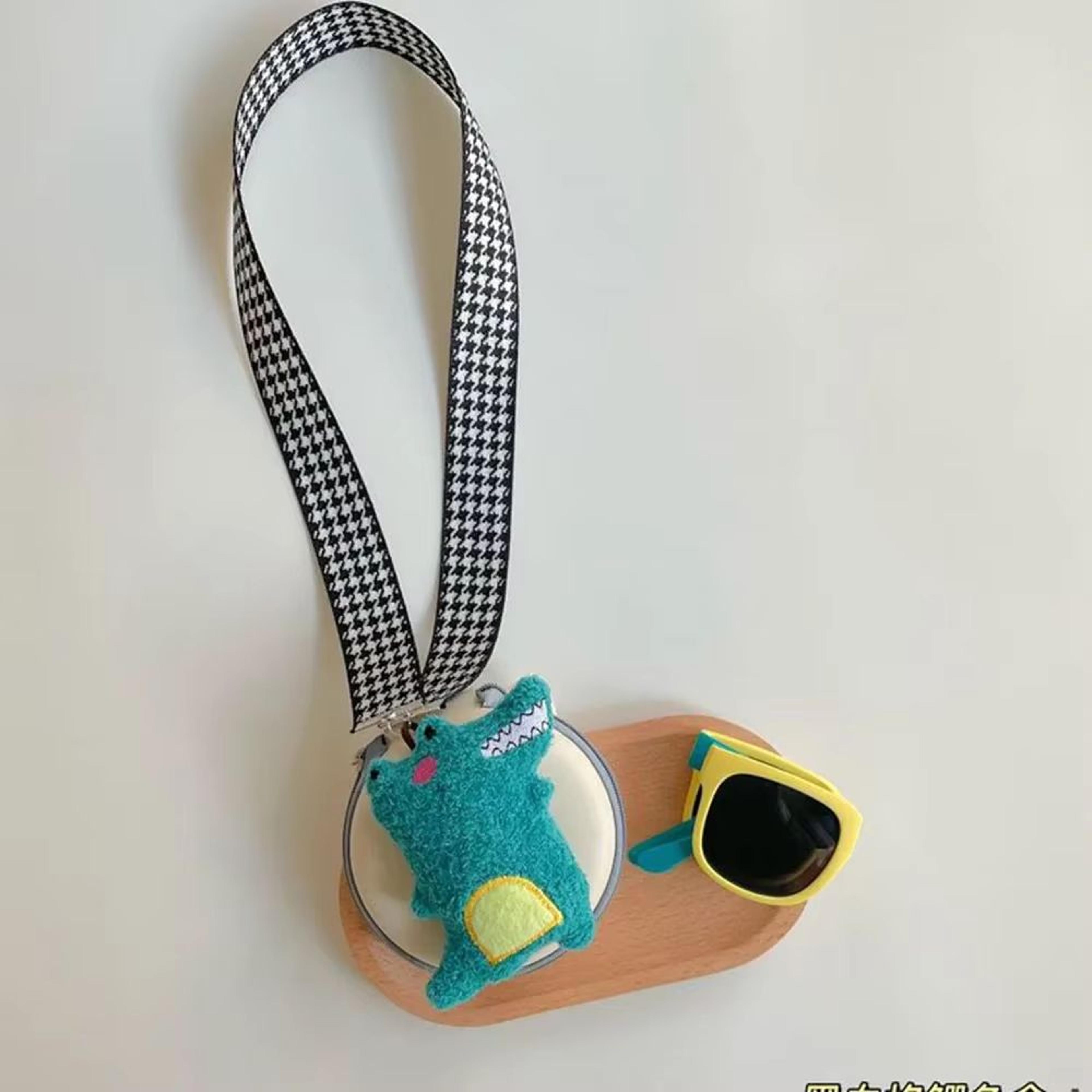 Kids Foldable Neckstrap Sunglasses Case Set  ColorBlock UV400 Glasses Pouch For Boys Girls Travel S 1