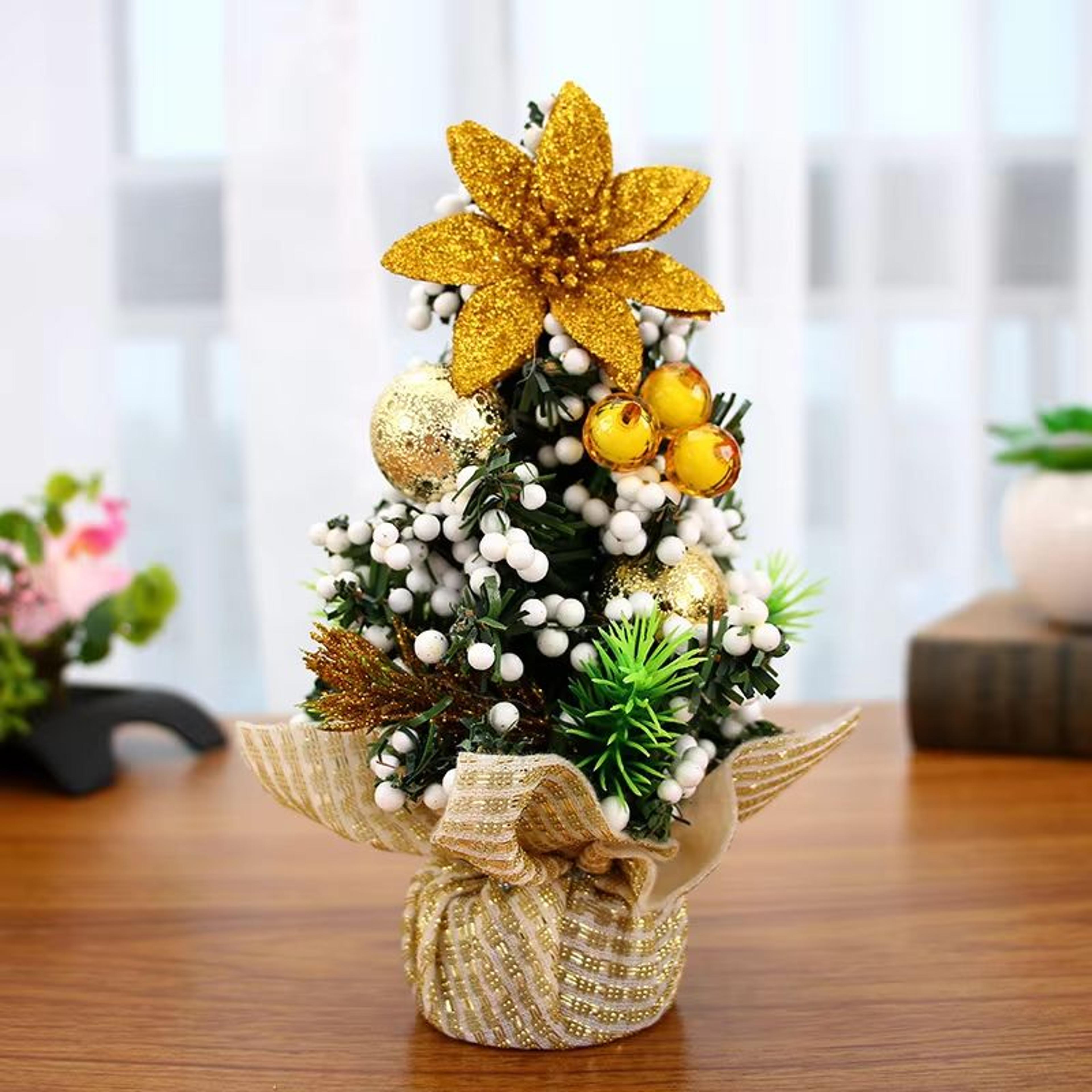 Mini Merry Christmas Tree 20cm Desk Bedroom Decoration 6