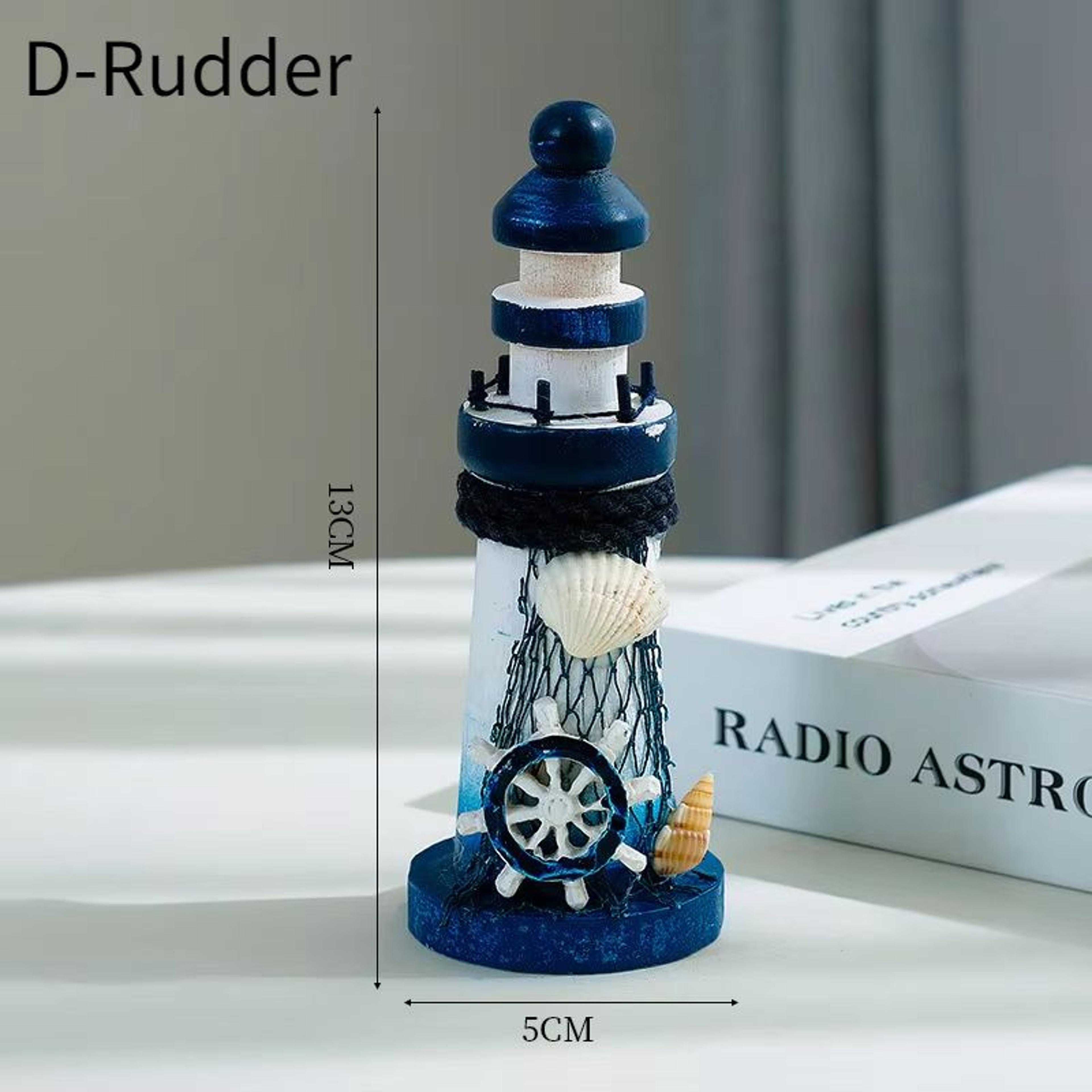 Mediterranean Wooden Lighthouse Ornament 13cm Home Decor 6