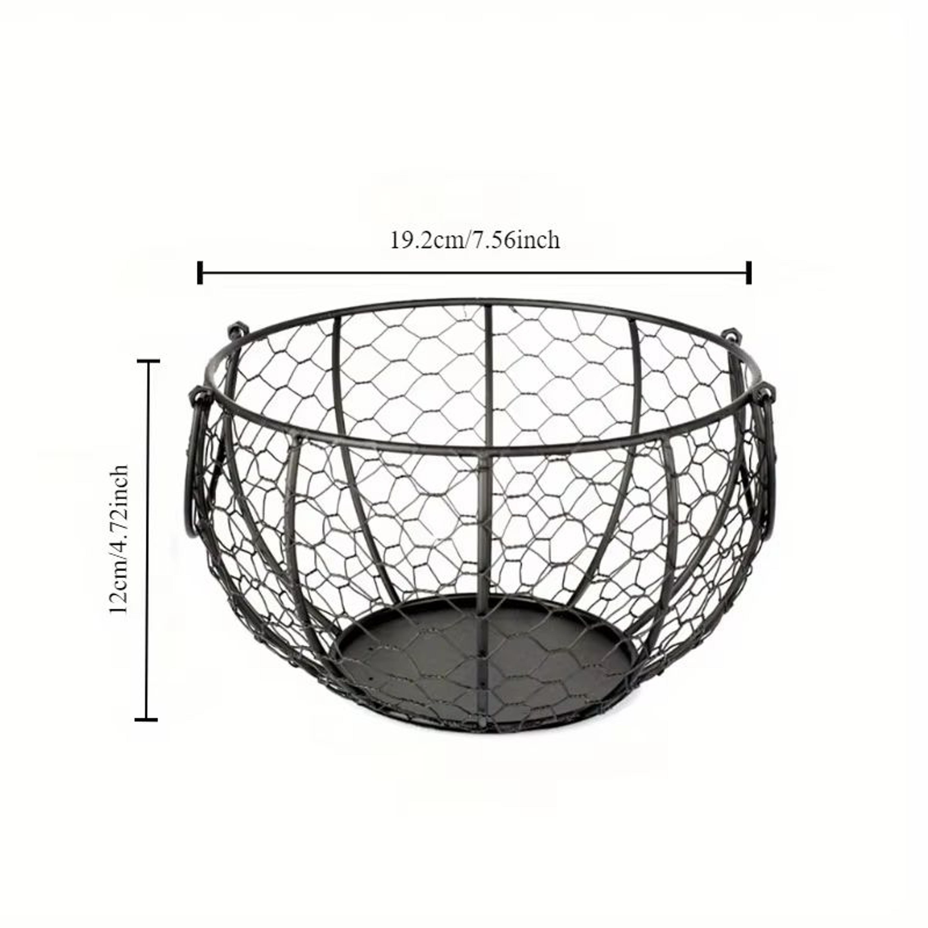 Kitchen Metal Wire Egg Basket With Farm Chicken Cover 4